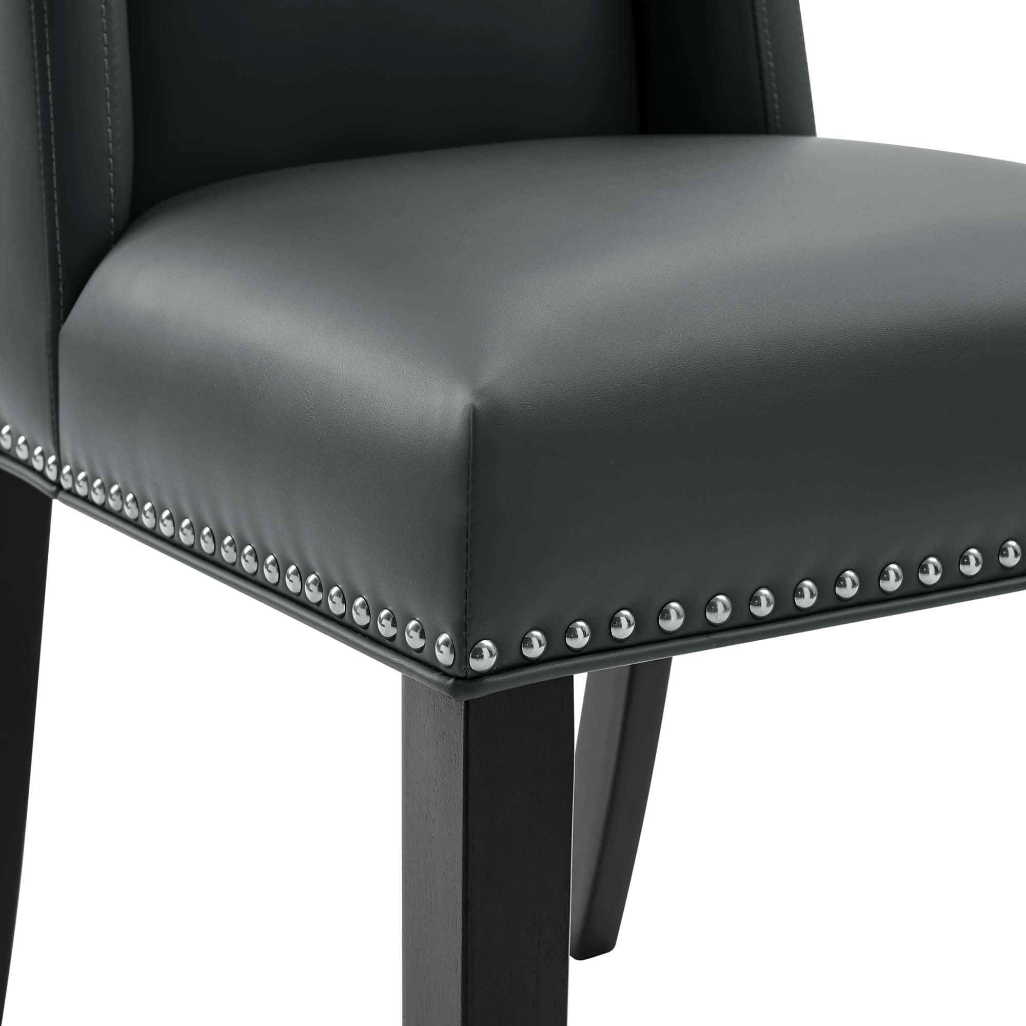 Baron Vegan Leather Dining Chair, Gray
