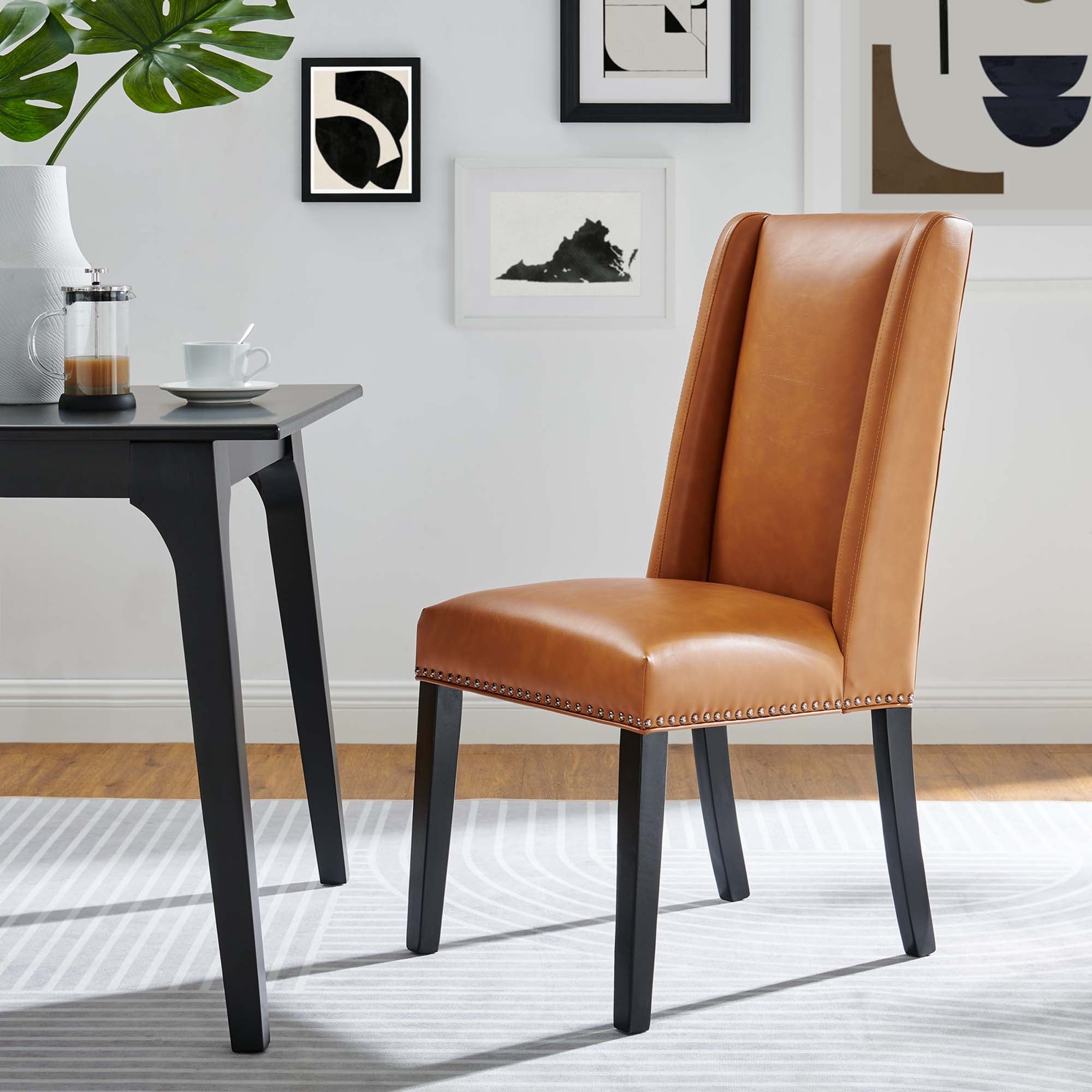 Baron Vegan Leather Dining Chair, Tan