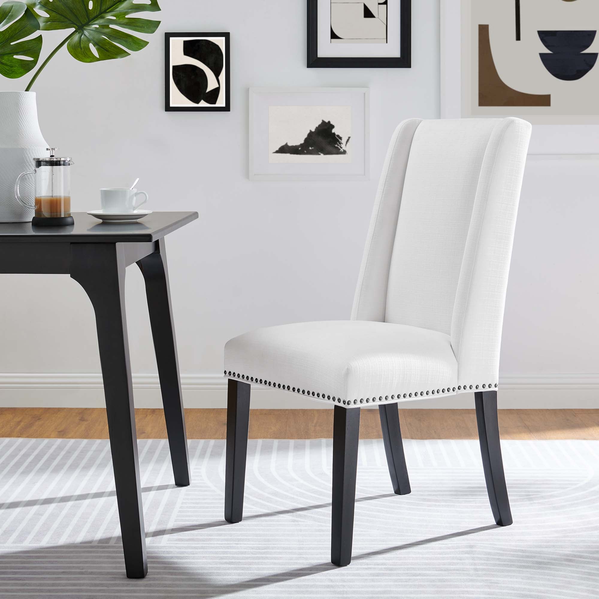 Baron Fabric Dining Chair, White