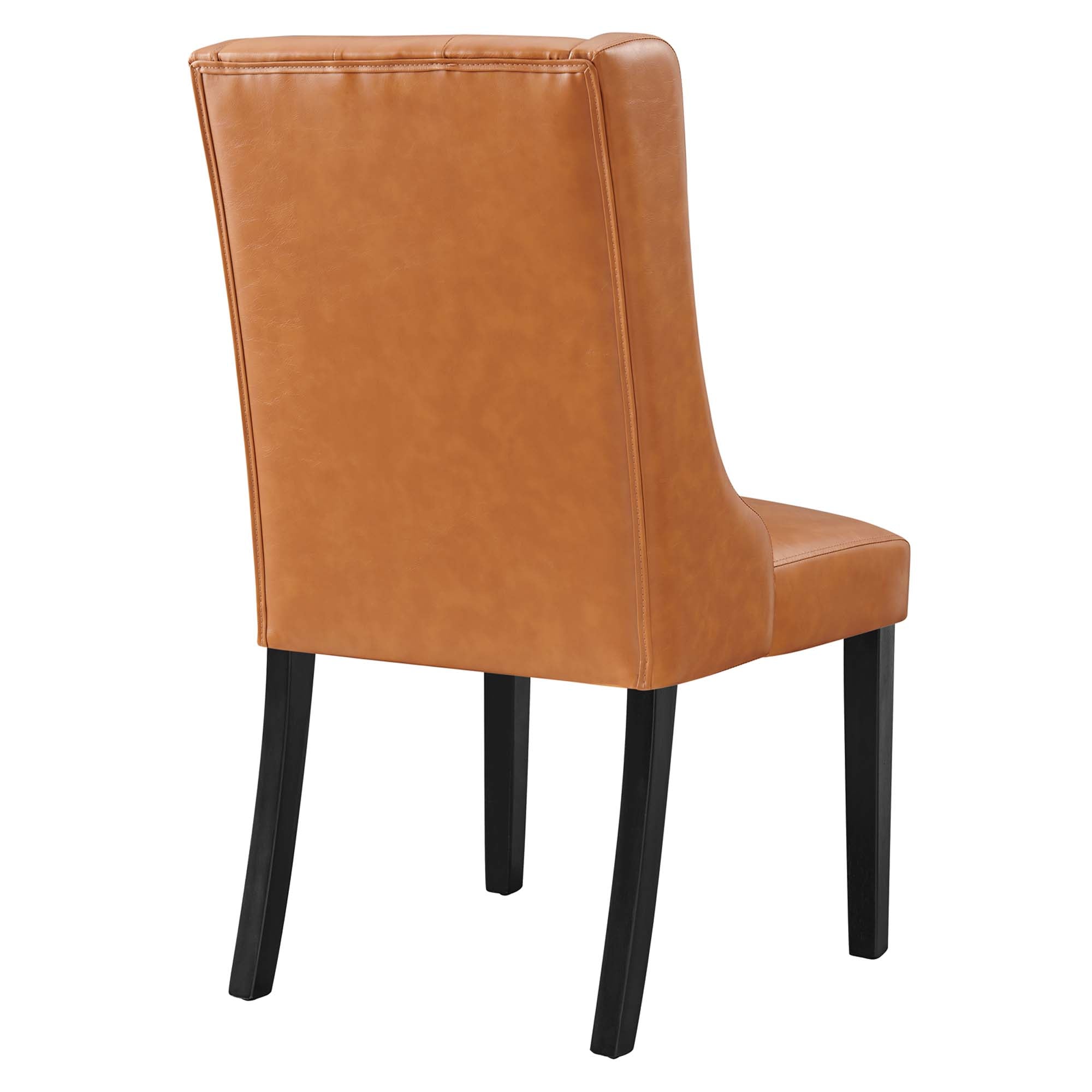 Baronet Button Tufted Vegan Leather Dining Chair, Tan