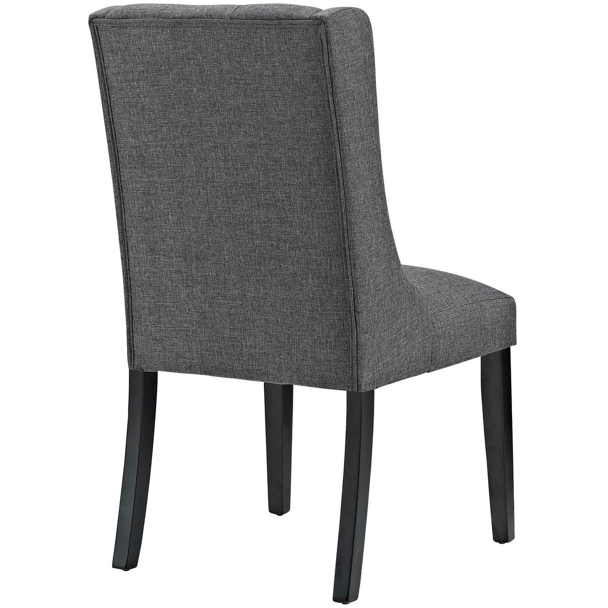 Baronet Button Tufted Fabric Dining Chair, Gray