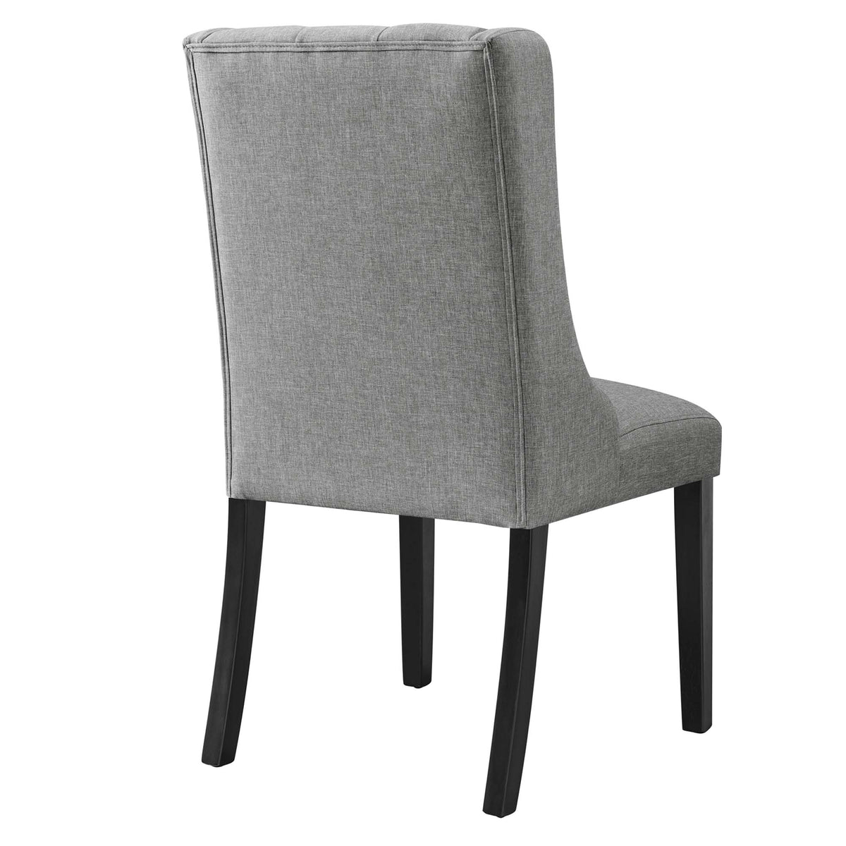 Baronet Button Tufted Fabric Dining Chair, Light Gray