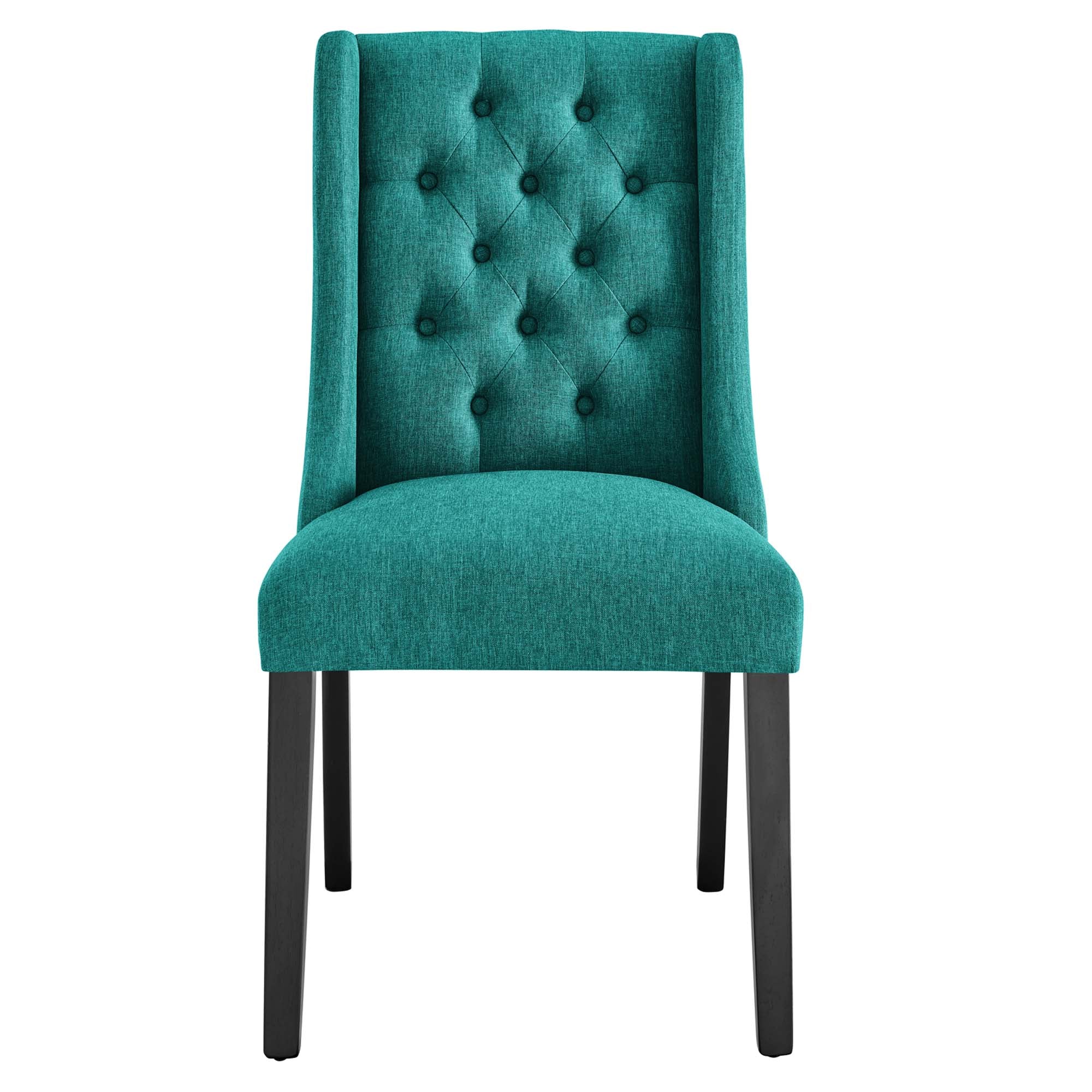 Baronet Button Tufted Fabric Dining Chair, Teal