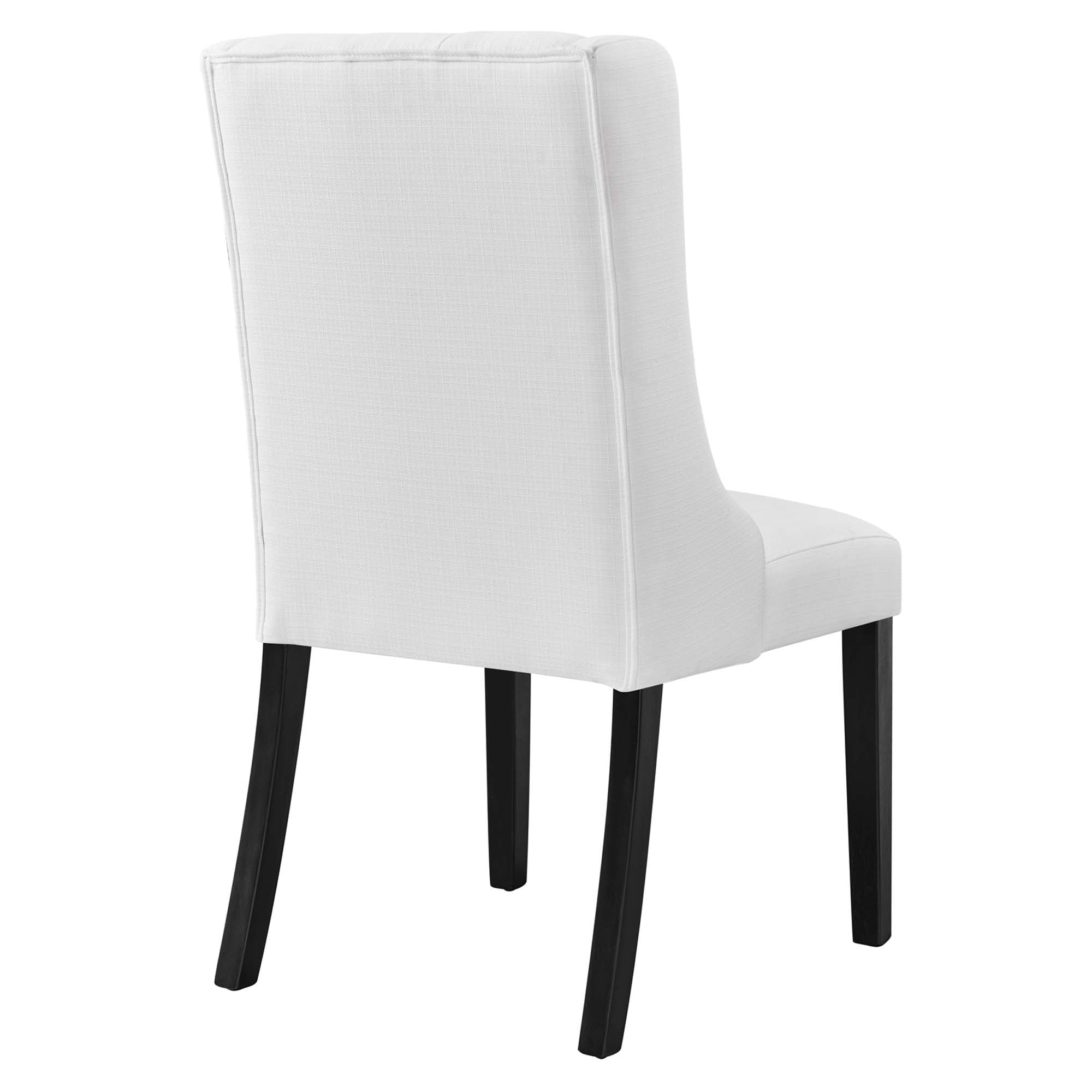 Baronet Button Tufted Fabric Dining Chair, White