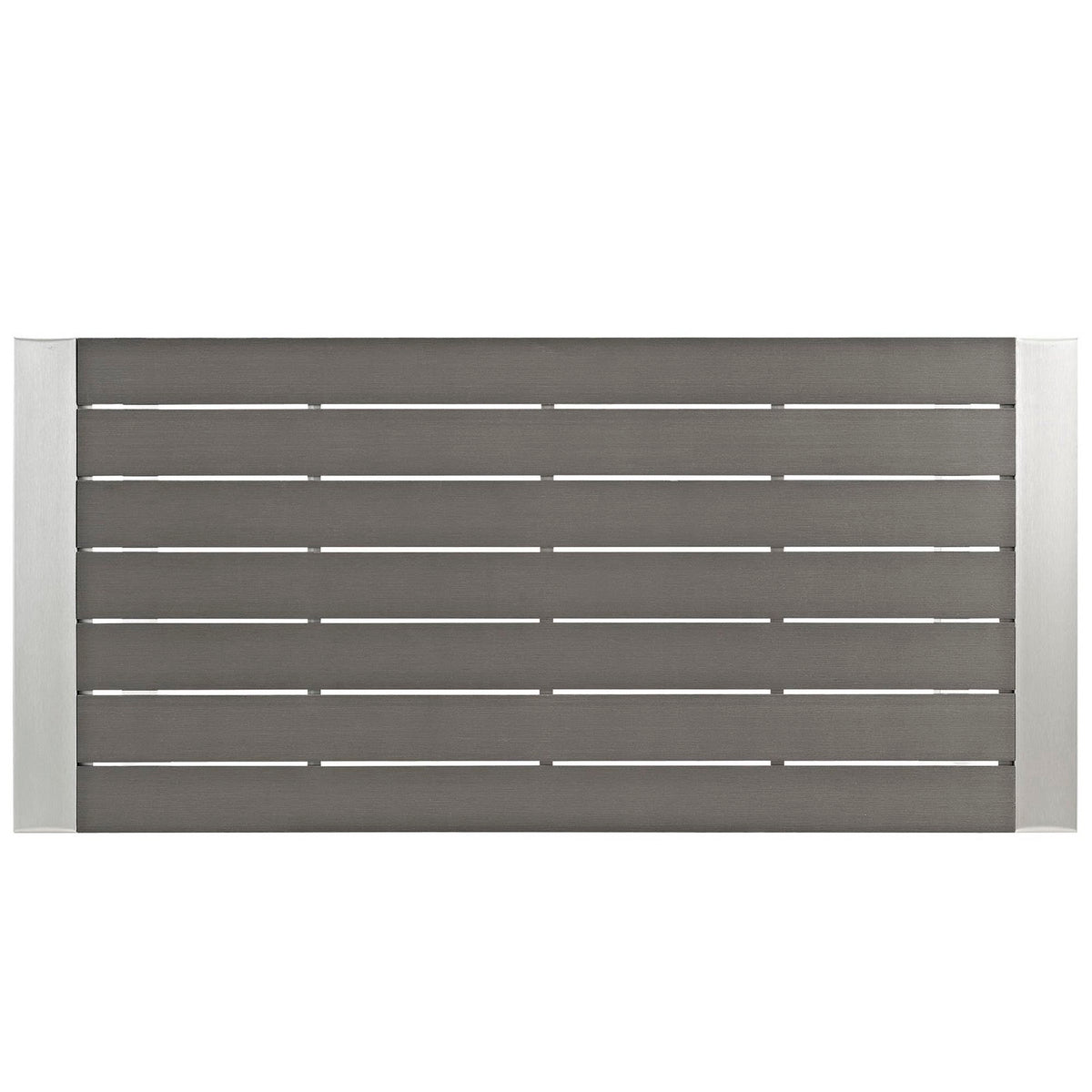 Shore Outdoor Patio Aluminum Rectangle Bar Table, Silver Gray