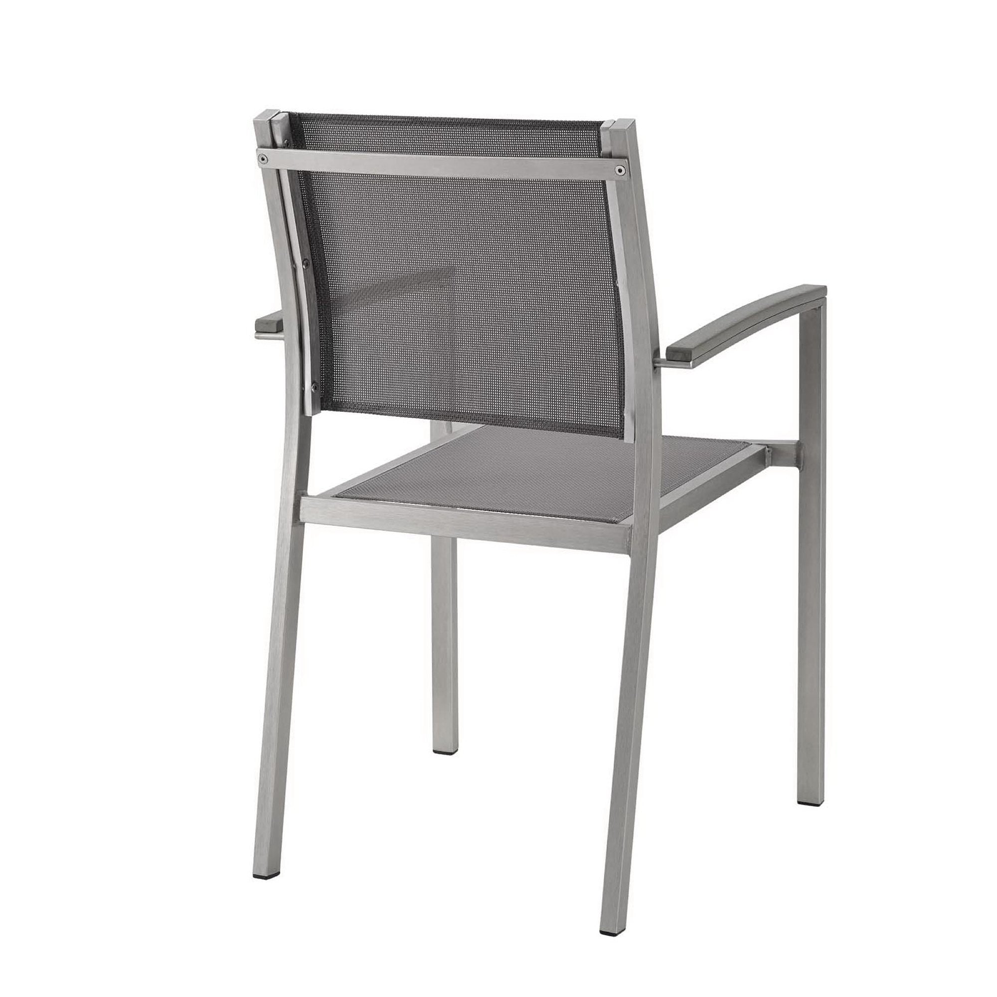 Shore Outdoor Patio Aluminum Dining Chair, Silver Gray