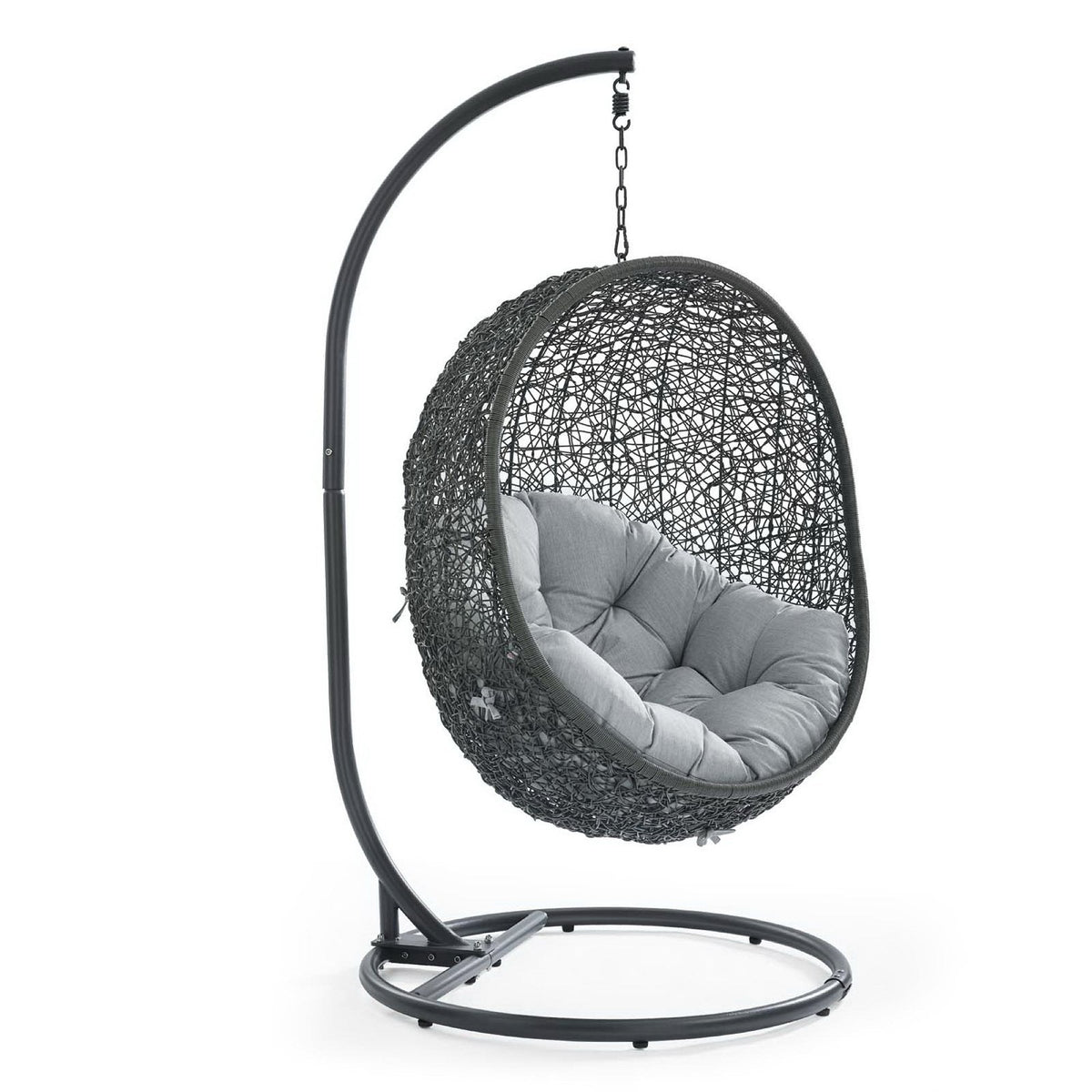 Hide Outdoor Patio Swing Chair With Stand, Gray