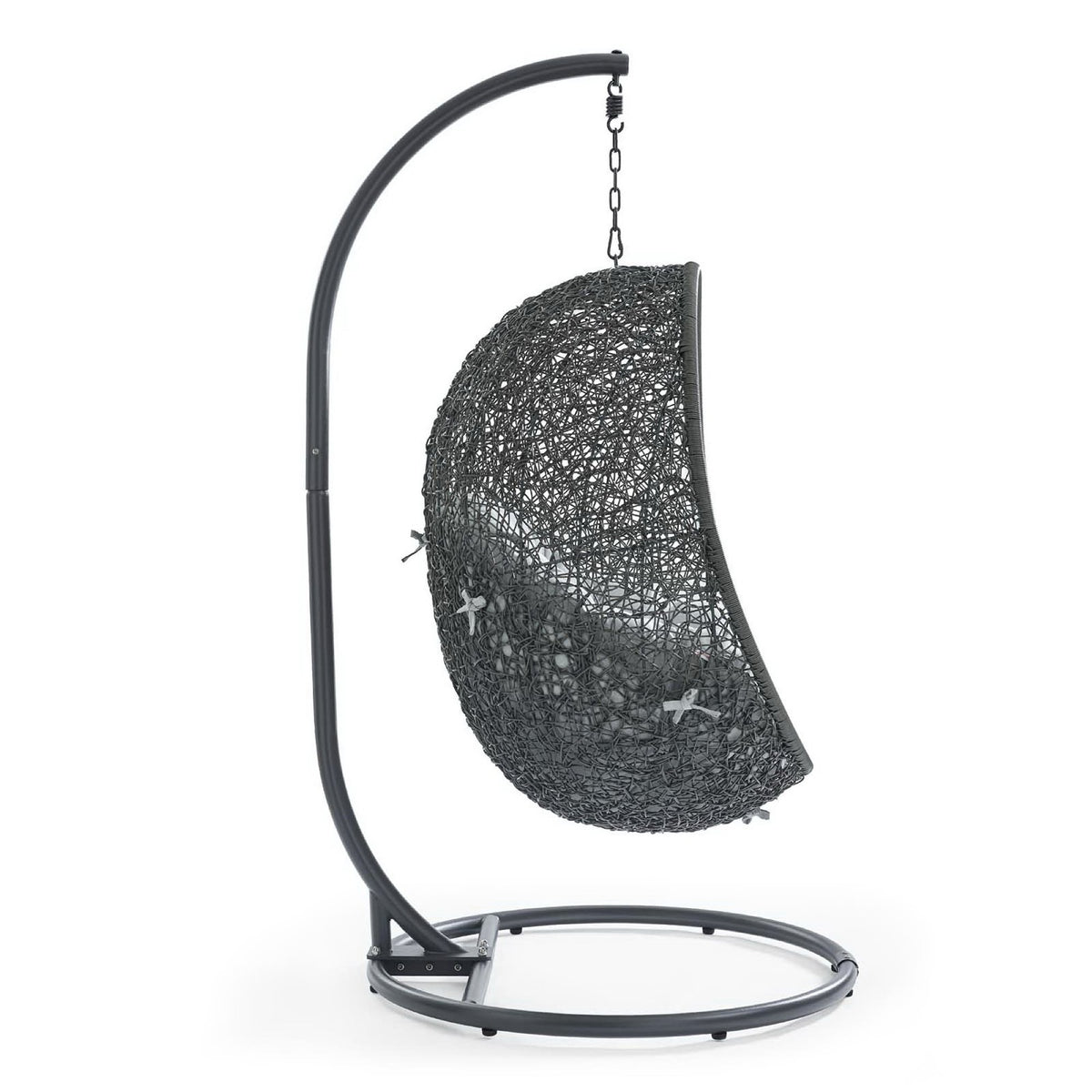 Hide Outdoor Patio Swing Chair With Stand, Gray
