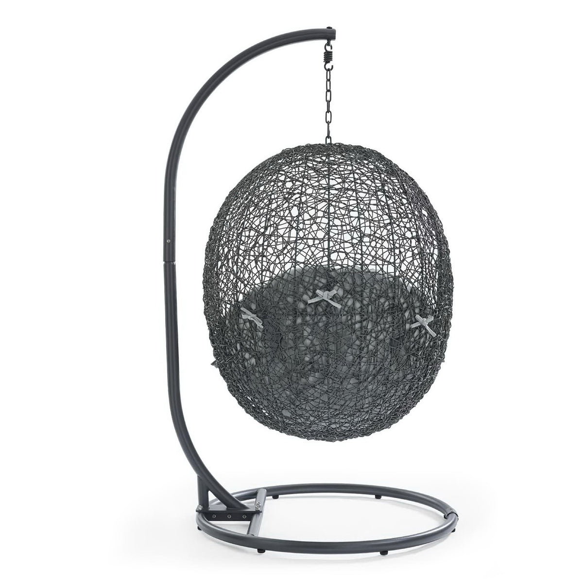 Hide Outdoor Patio Swing Chair With Stand, Gray