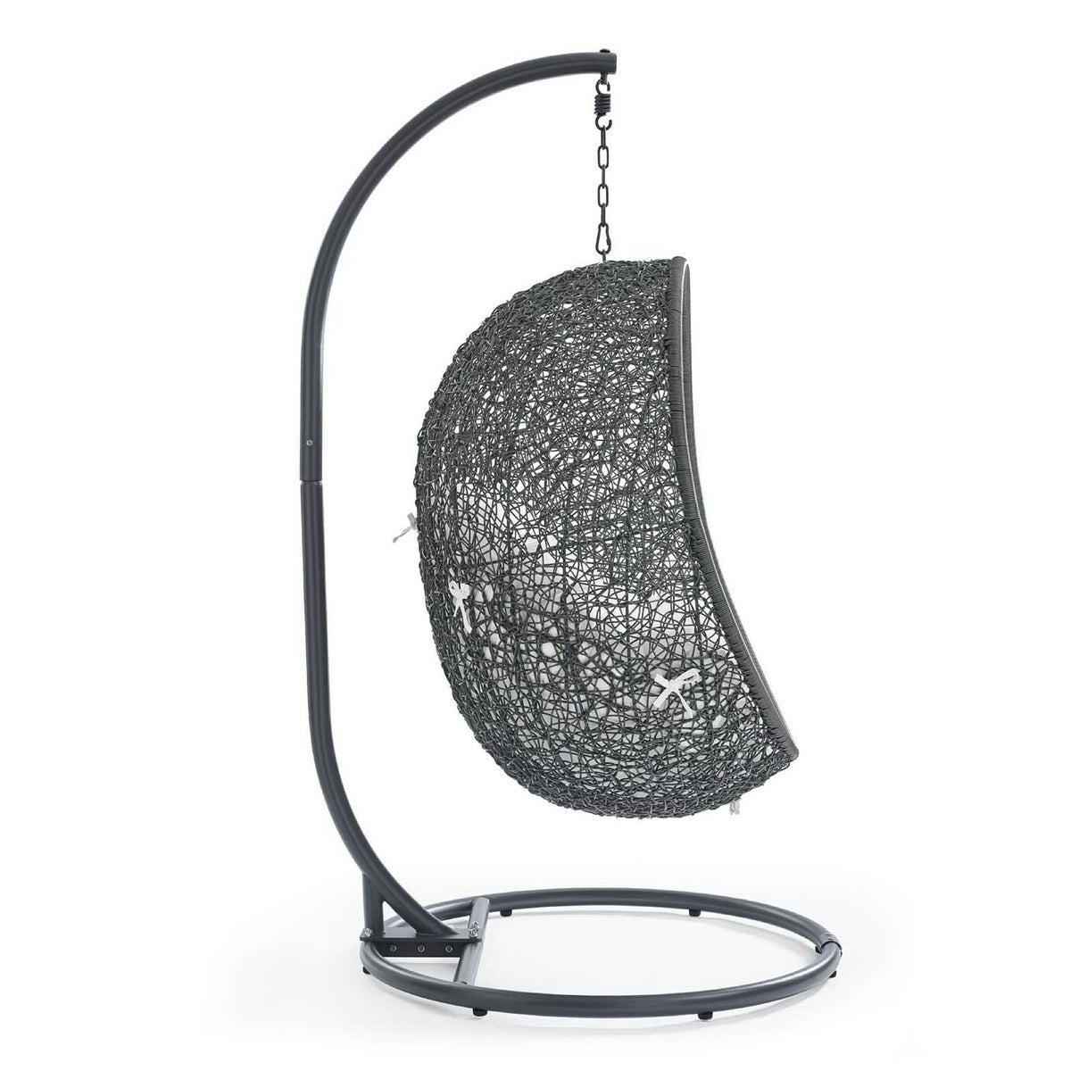 Hide Outdoor Patio Swing Chair With Stand, Gray White
