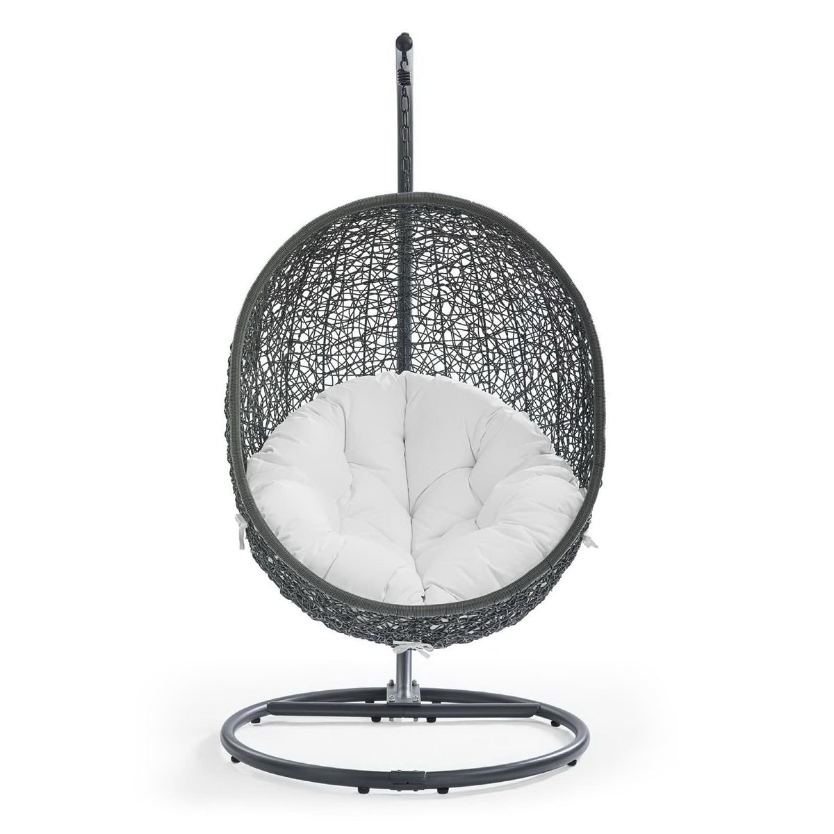 Hide Outdoor Patio Swing Chair With Stand, Gray White