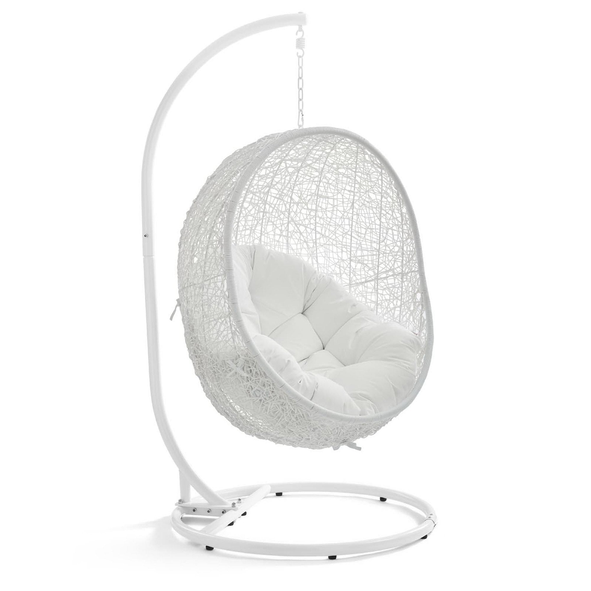 Hide Outdoor Patio Swing Chair With Stand, White