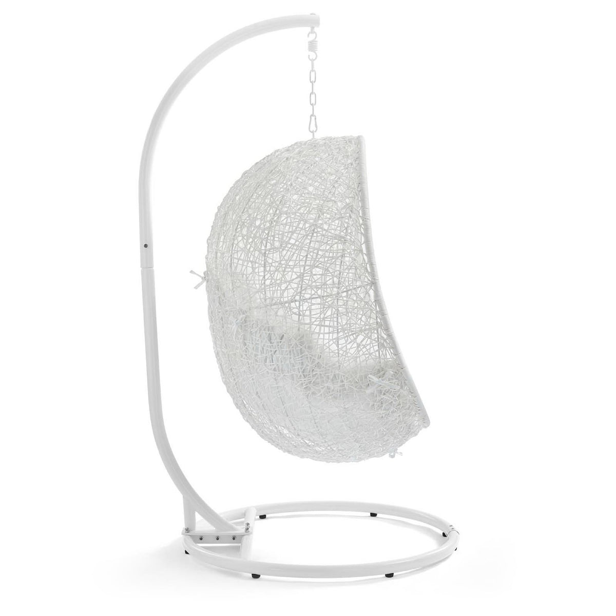 Hide Outdoor Patio Swing Chair With Stand, White