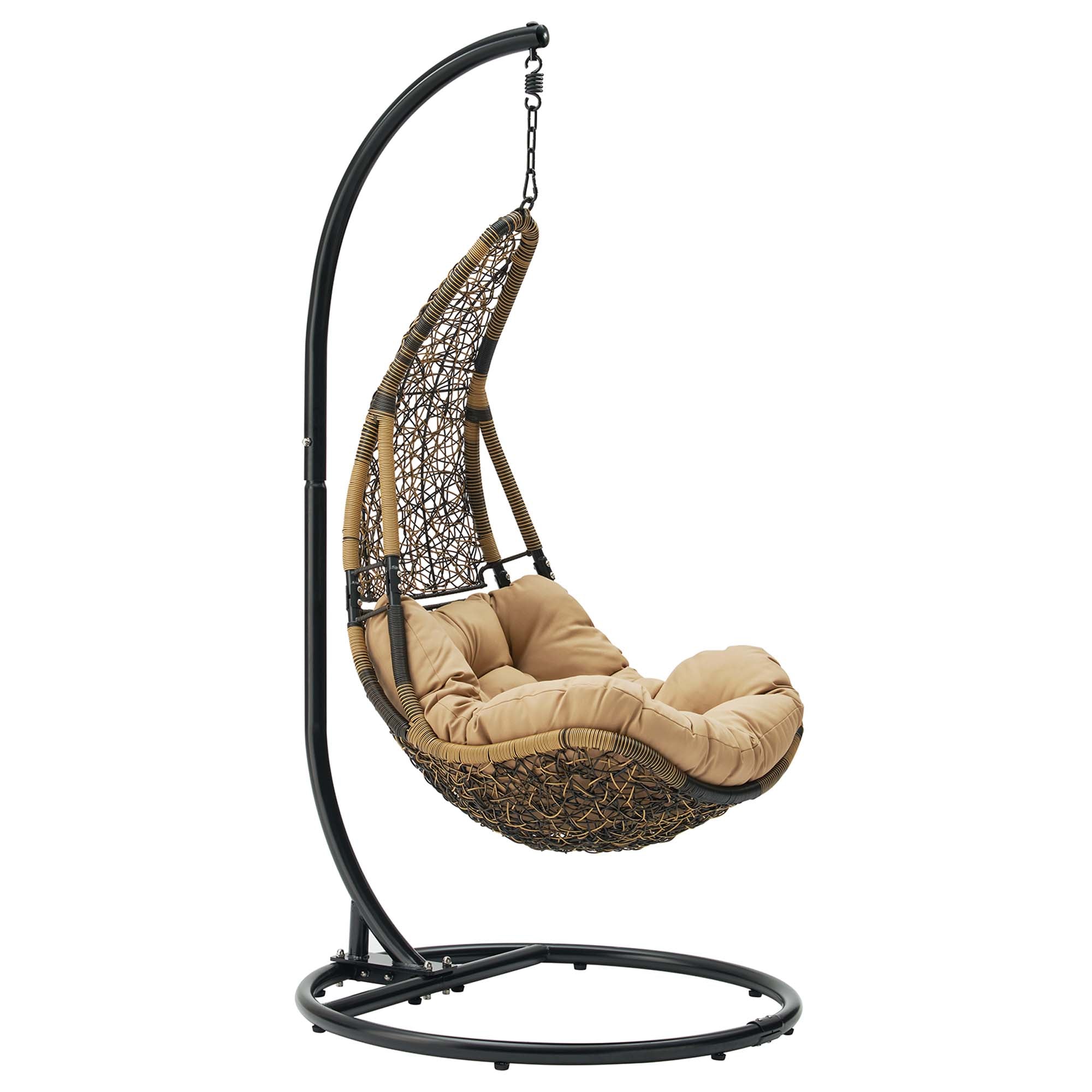 Abate Wicker Rattan Outdoor Patio Swing Chair, Black Mocha