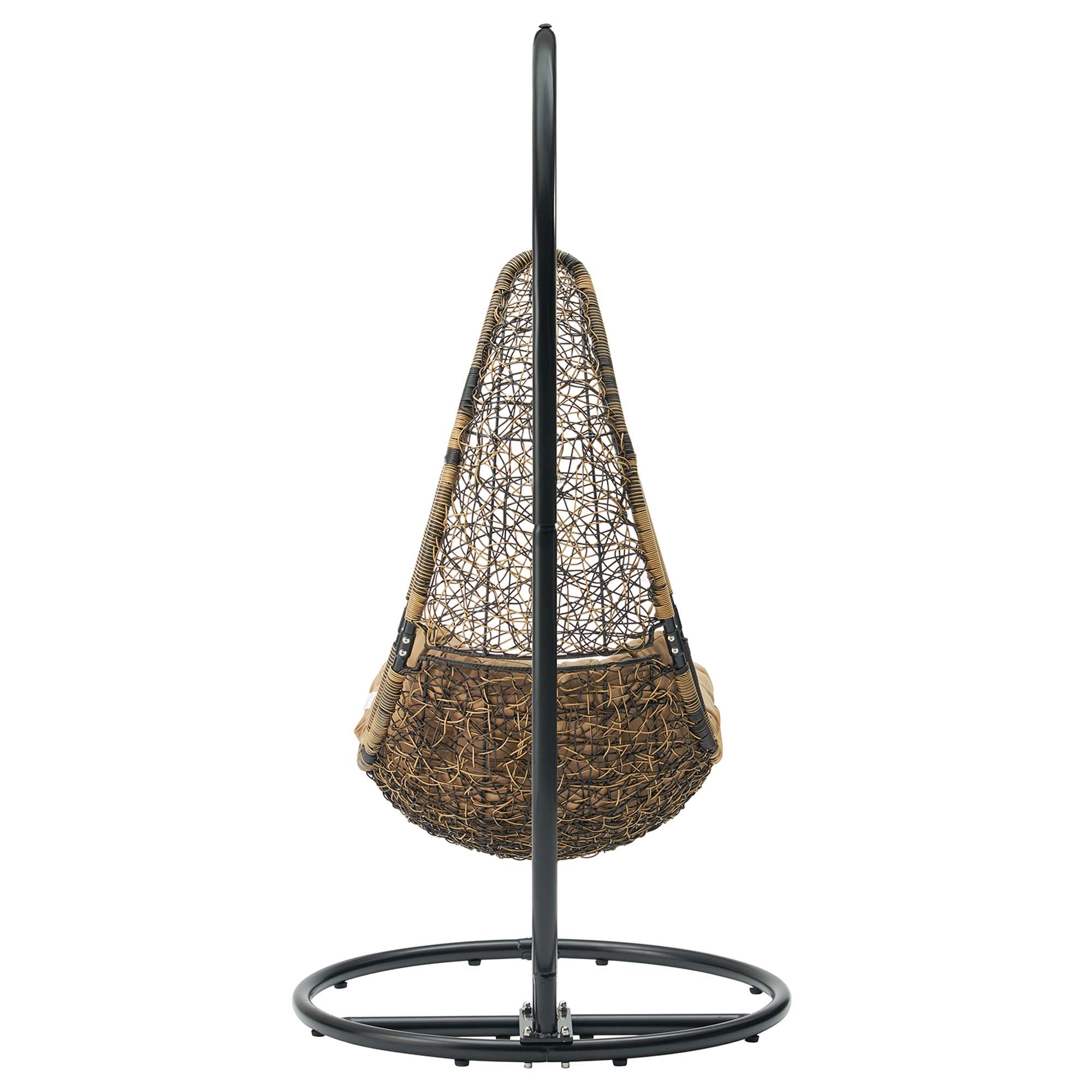 Abate Wicker Rattan Outdoor Patio Swing Chair, Black Mocha