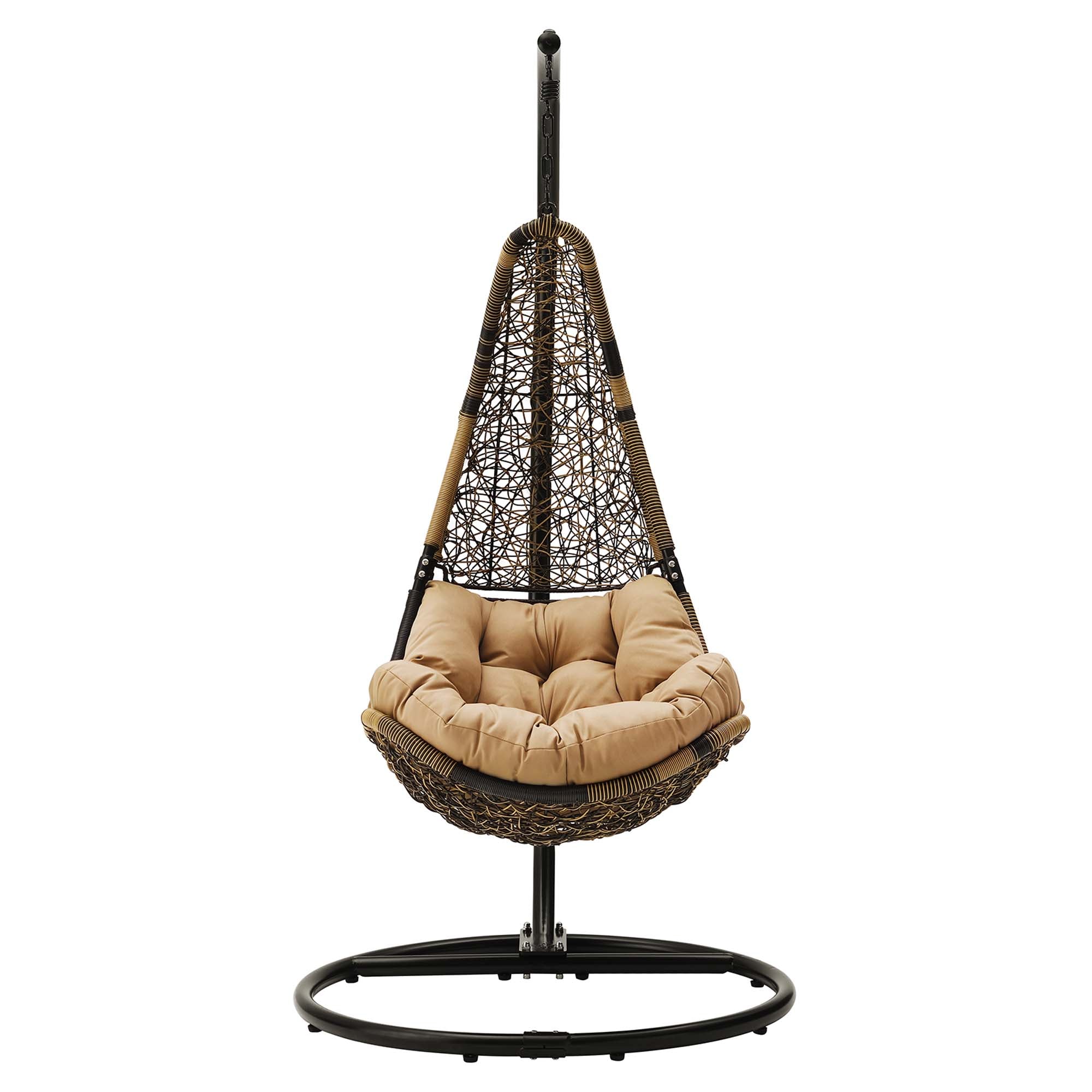 Abate Wicker Rattan Outdoor Patio Swing Chair, Black Mocha