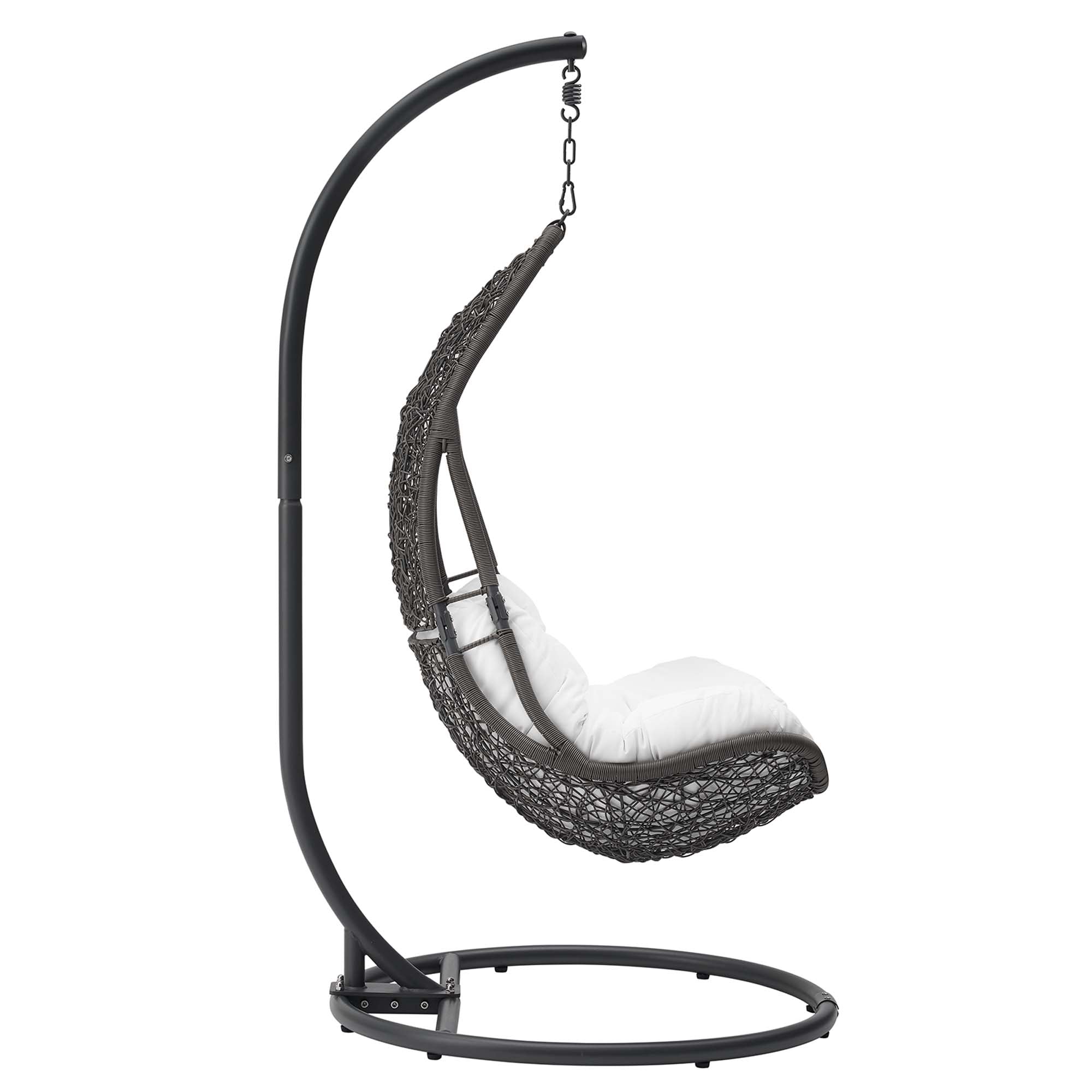 Abate Wicker Rattan Outdoor Patio Swing Chair, Gray White