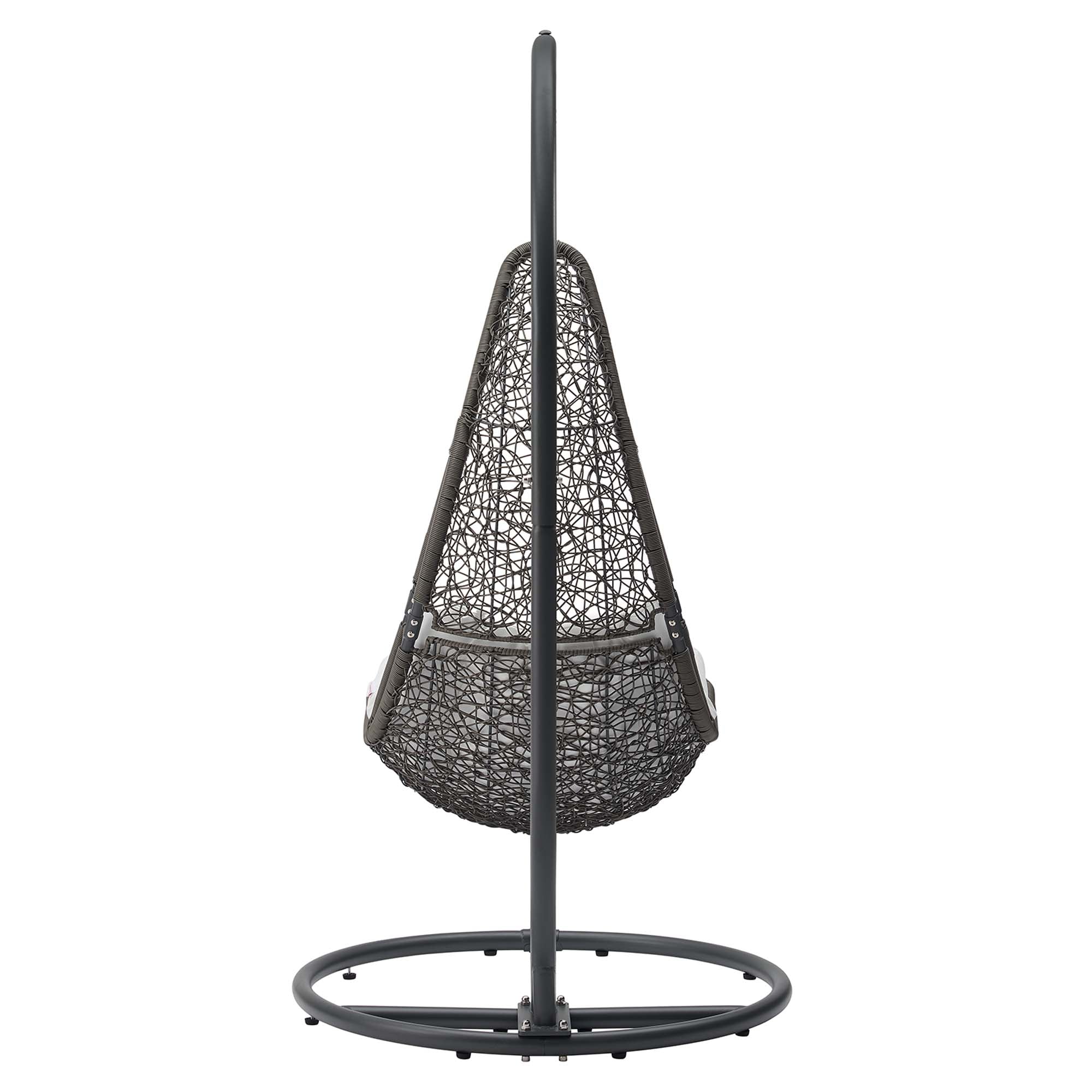 Abate Wicker Rattan Outdoor Patio Swing Chair, Gray White