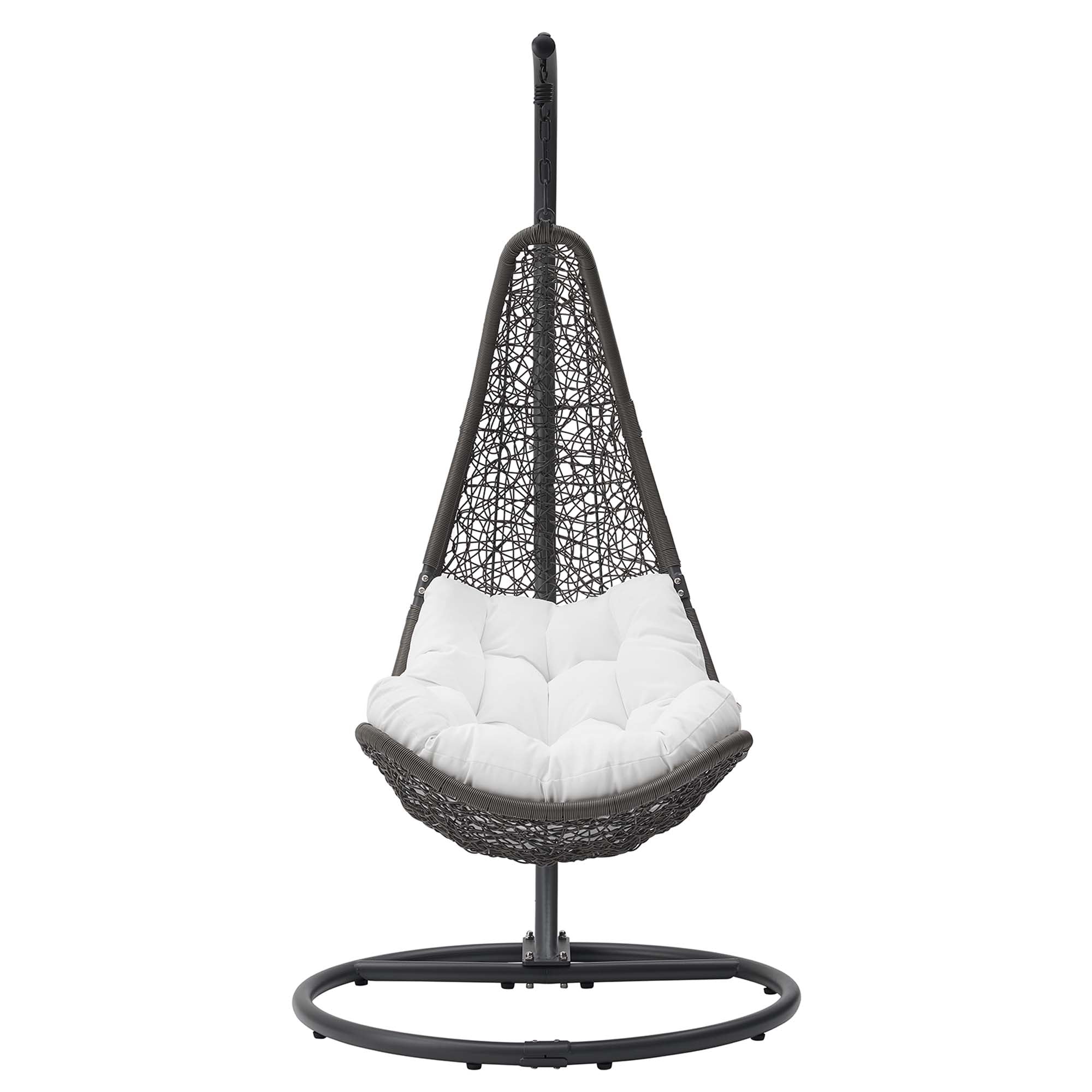Abate Wicker Rattan Outdoor Patio Swing Chair, Gray White