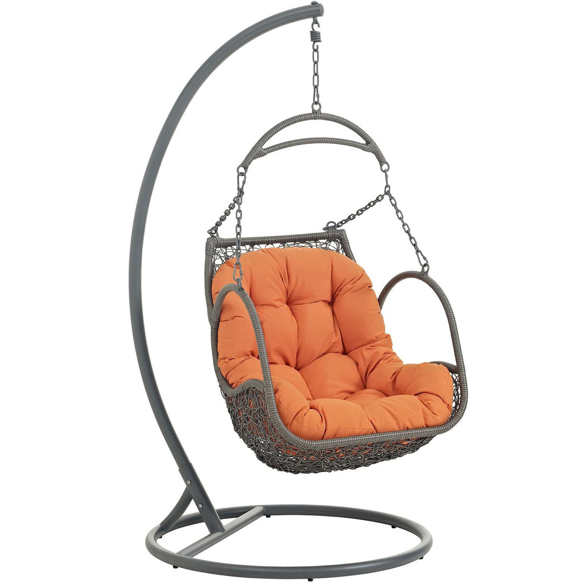 Arbor Outdoor Patio Wood Swing Chair, Orange