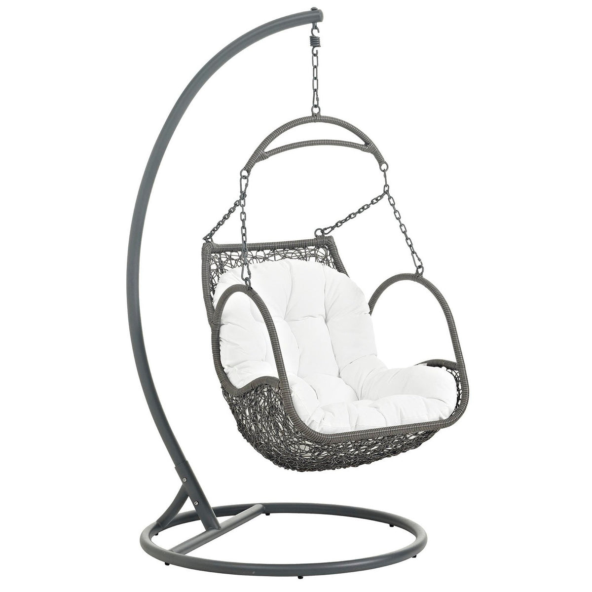 Arbor Outdoor Patio Wood Swing Chair, White