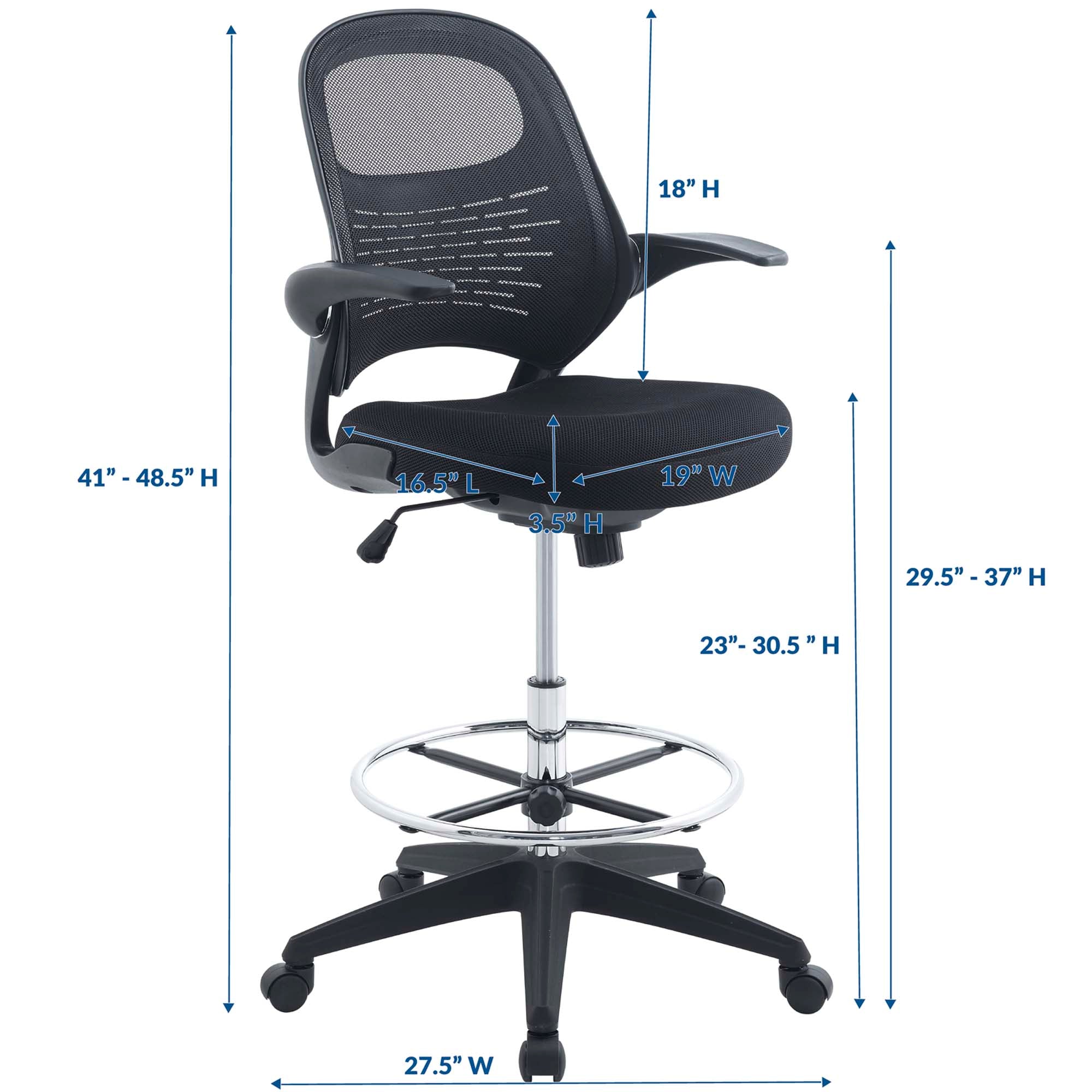 Stealth Drafting Chair, Black