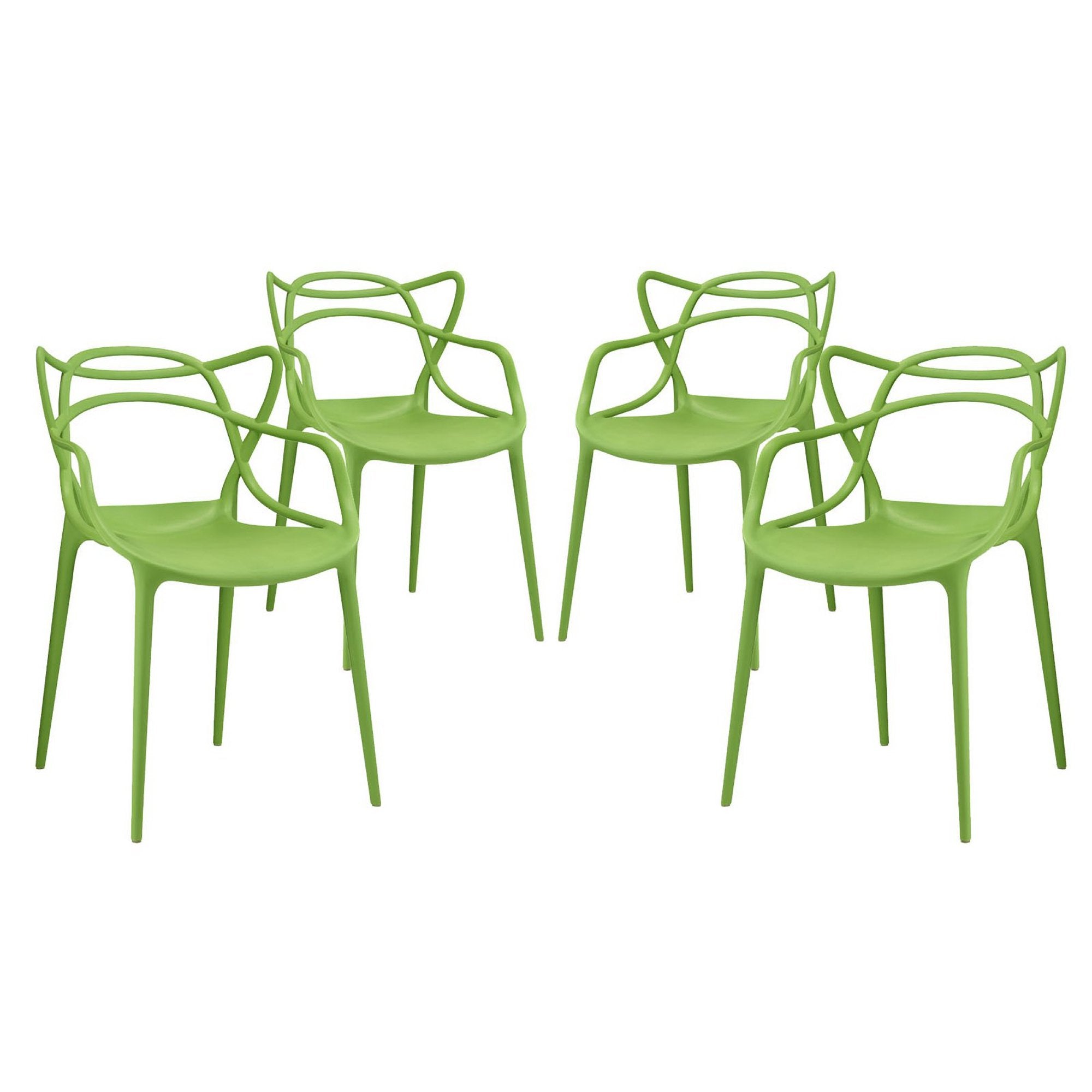 Entangled Dining Set Set of 4, Green
