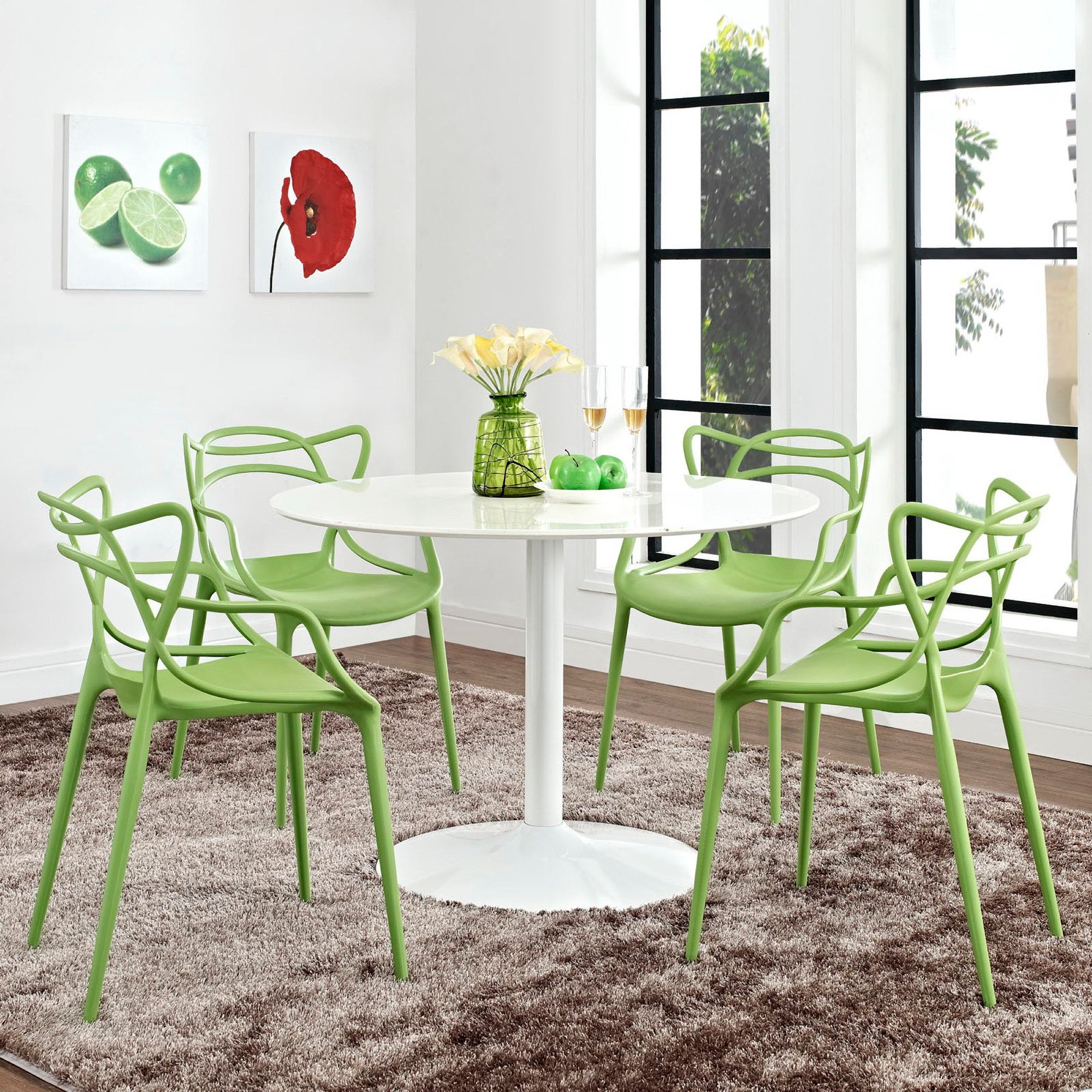 Entangled Dining Set Set of 4, Green