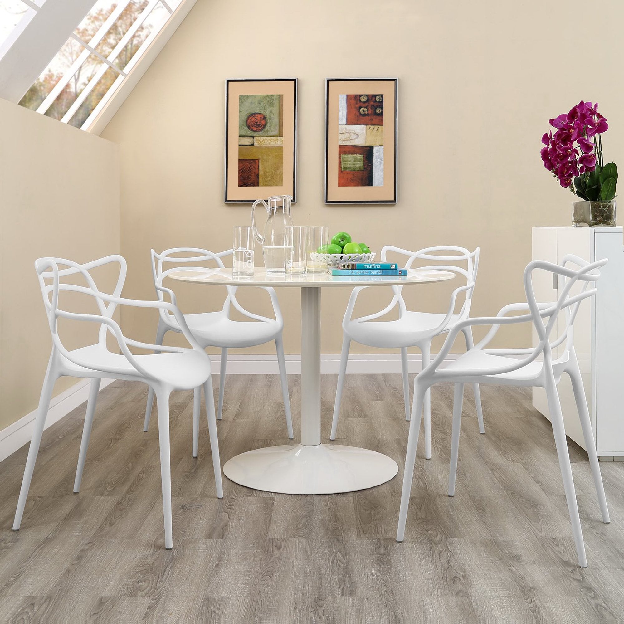 Entangled Dining Set Set of 4, White