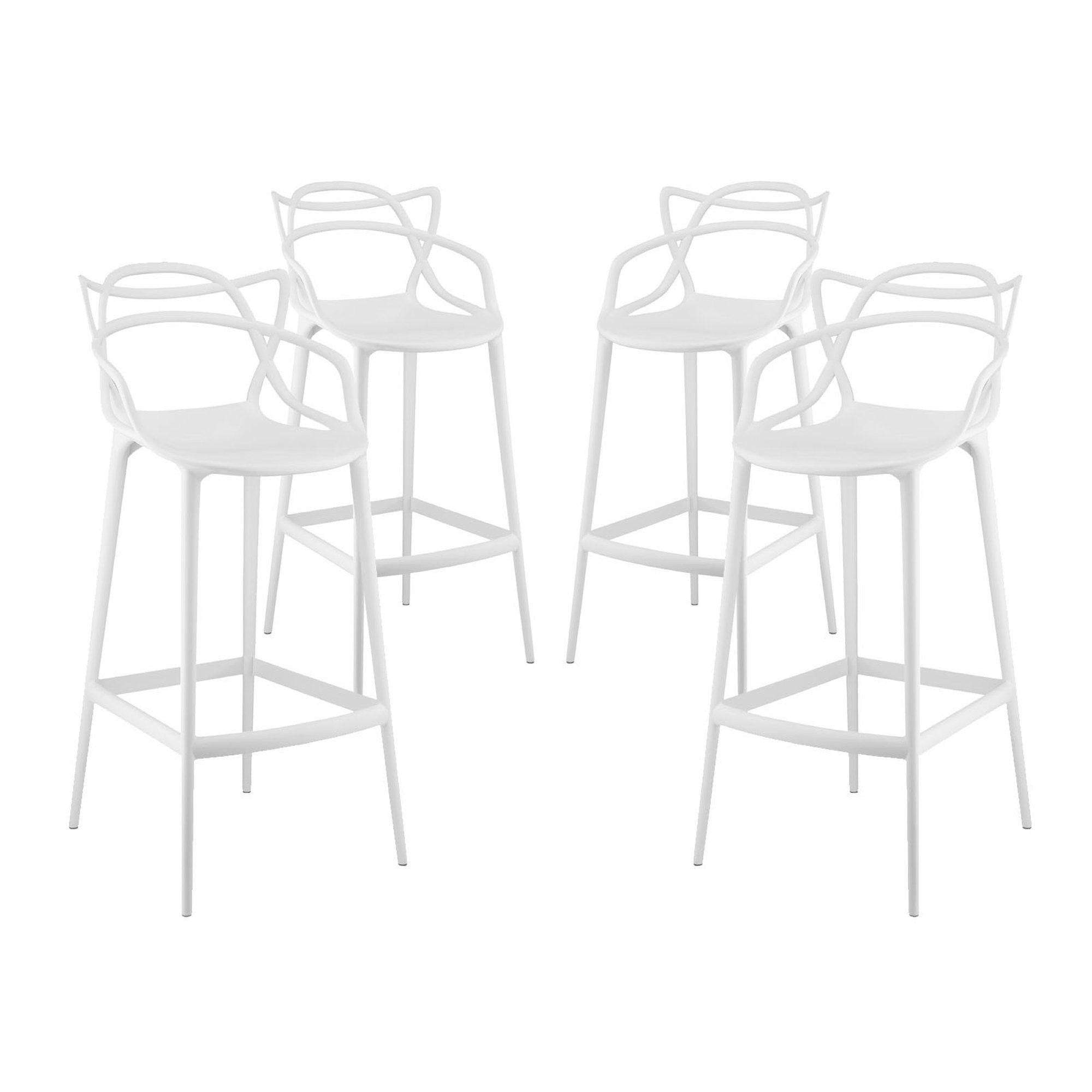 Entangled Bar Stool Set of 4, White