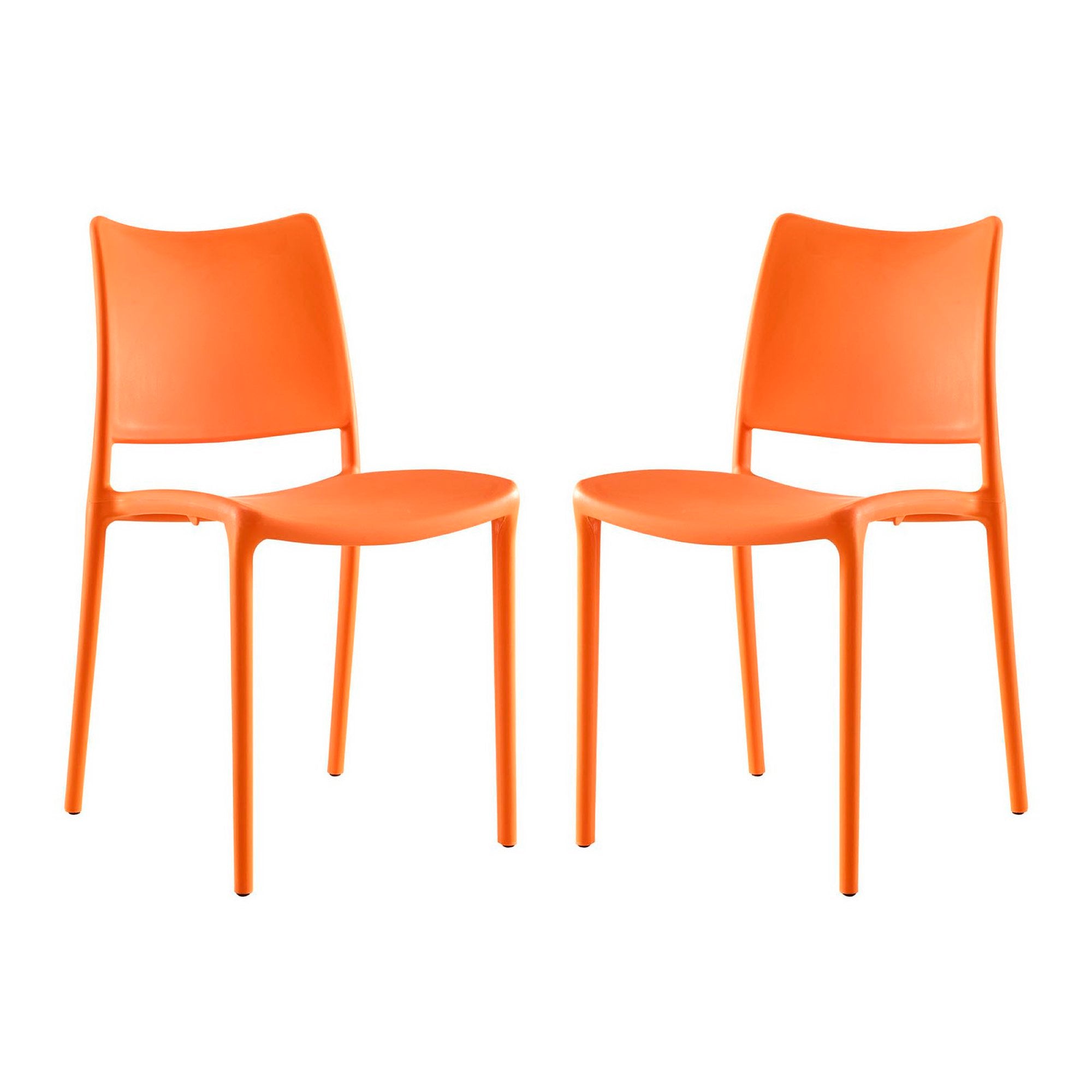 Hipster Dining Side Chair Set of 2, Orange