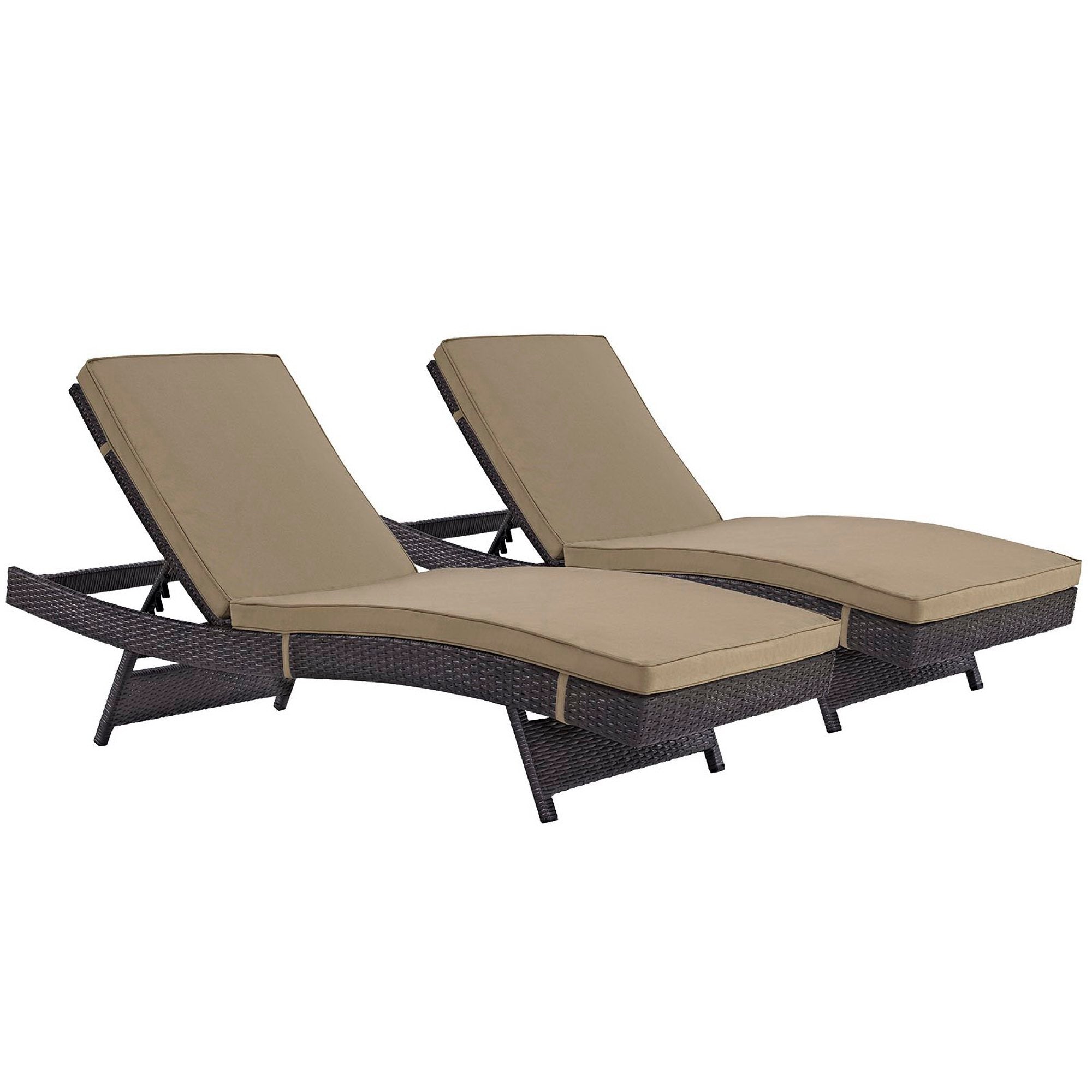 Convene Outdoor Patio Chaise Set of 2, Espresso Mocha
