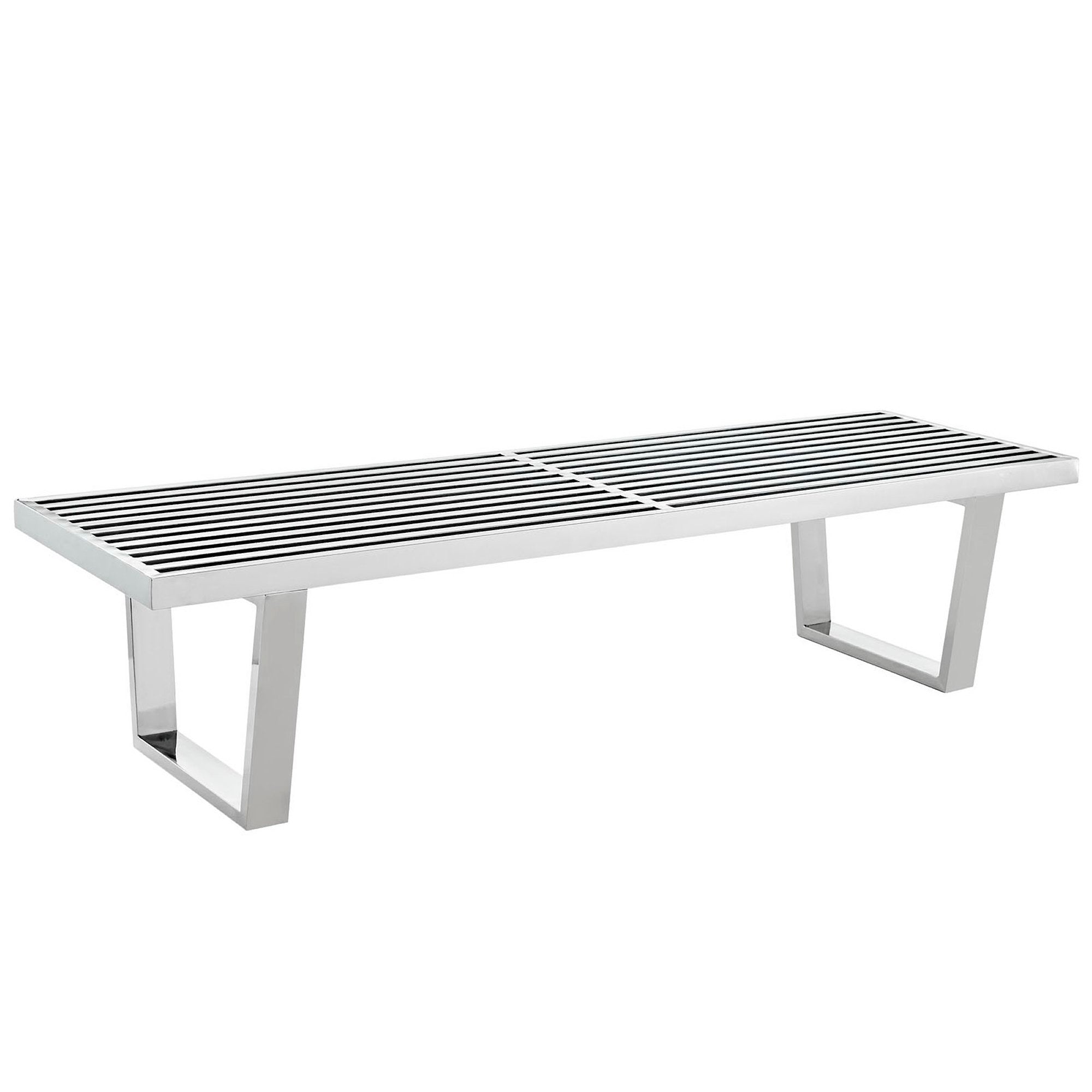 Sauna 5' Stainless Steel Bench, Silver