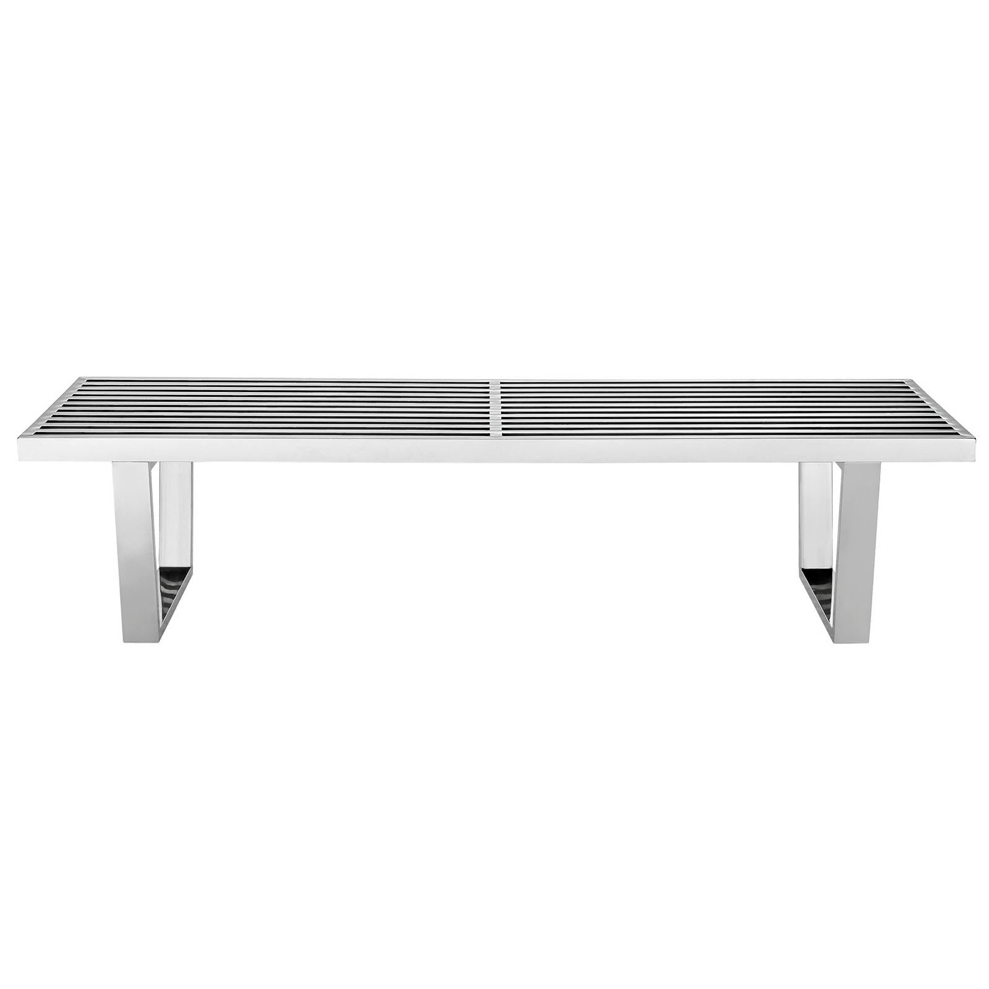 Sauna 5' Stainless Steel Bench, Silver