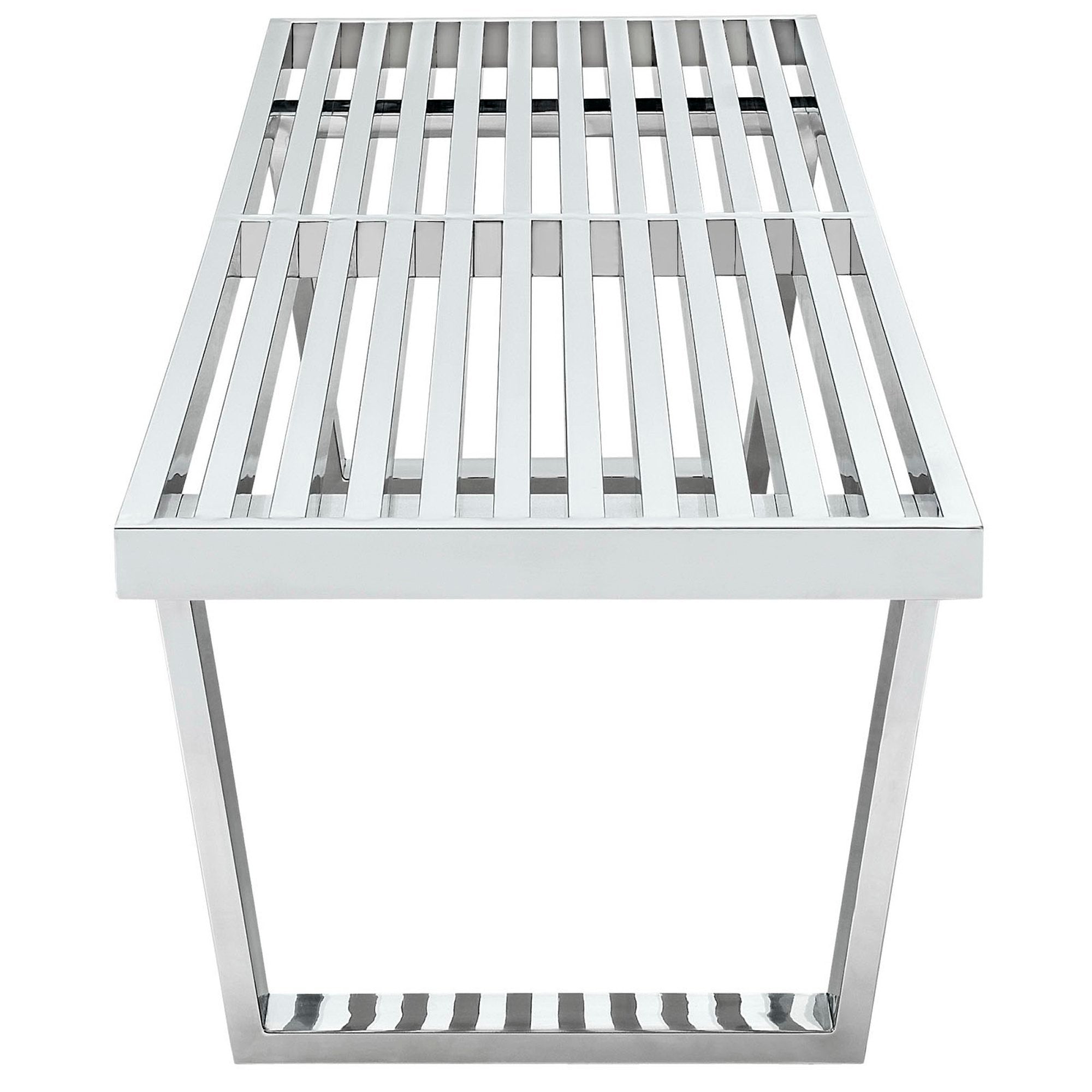Sauna 5' Stainless Steel Bench, Silver