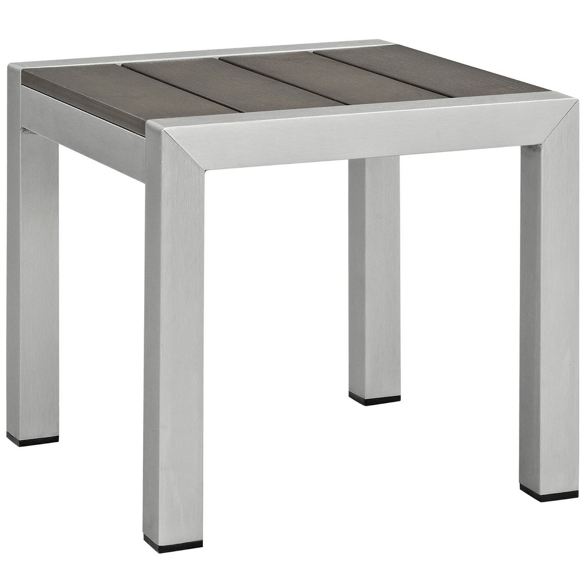 Shore 2 Piece Outdoor Patio Aluminum Set, Silver Gray