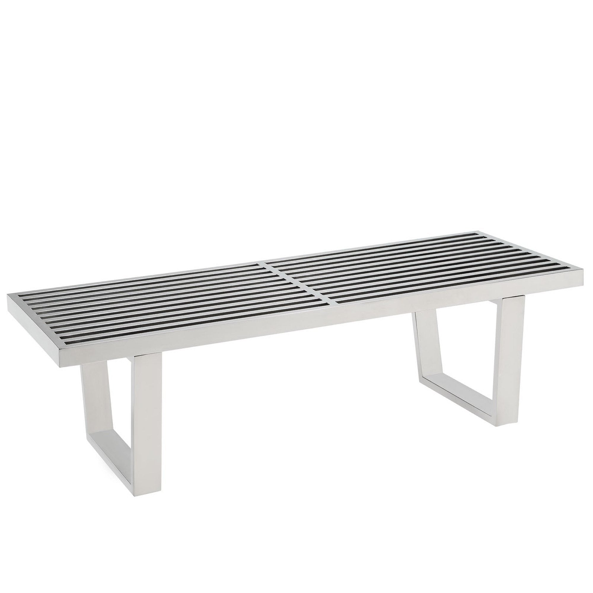 Sauna 4' Stainless Steel Bench, Silver