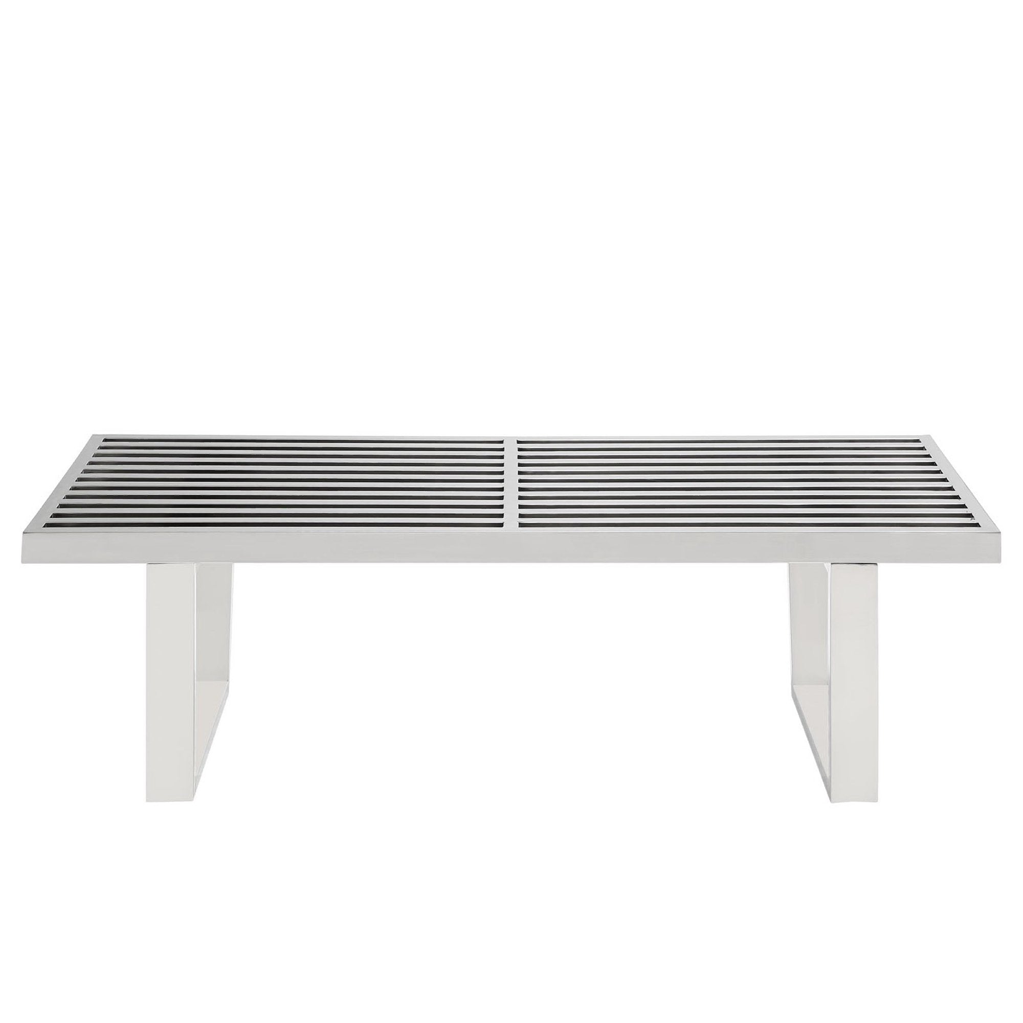 Sauna 4' Stainless Steel Bench, Silver
