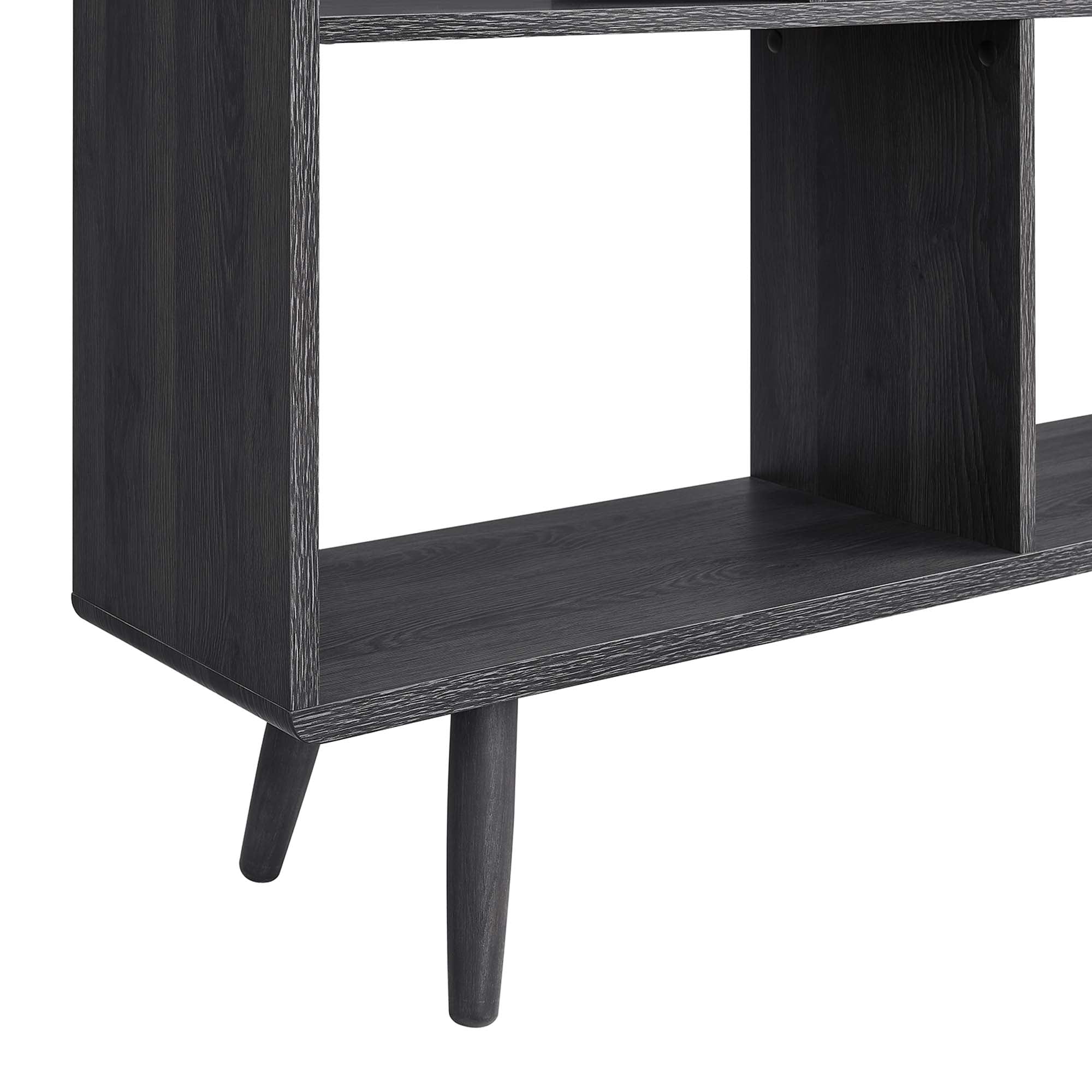 Transmit 7 Shelf Wood Grain Bookcase, Charcoal