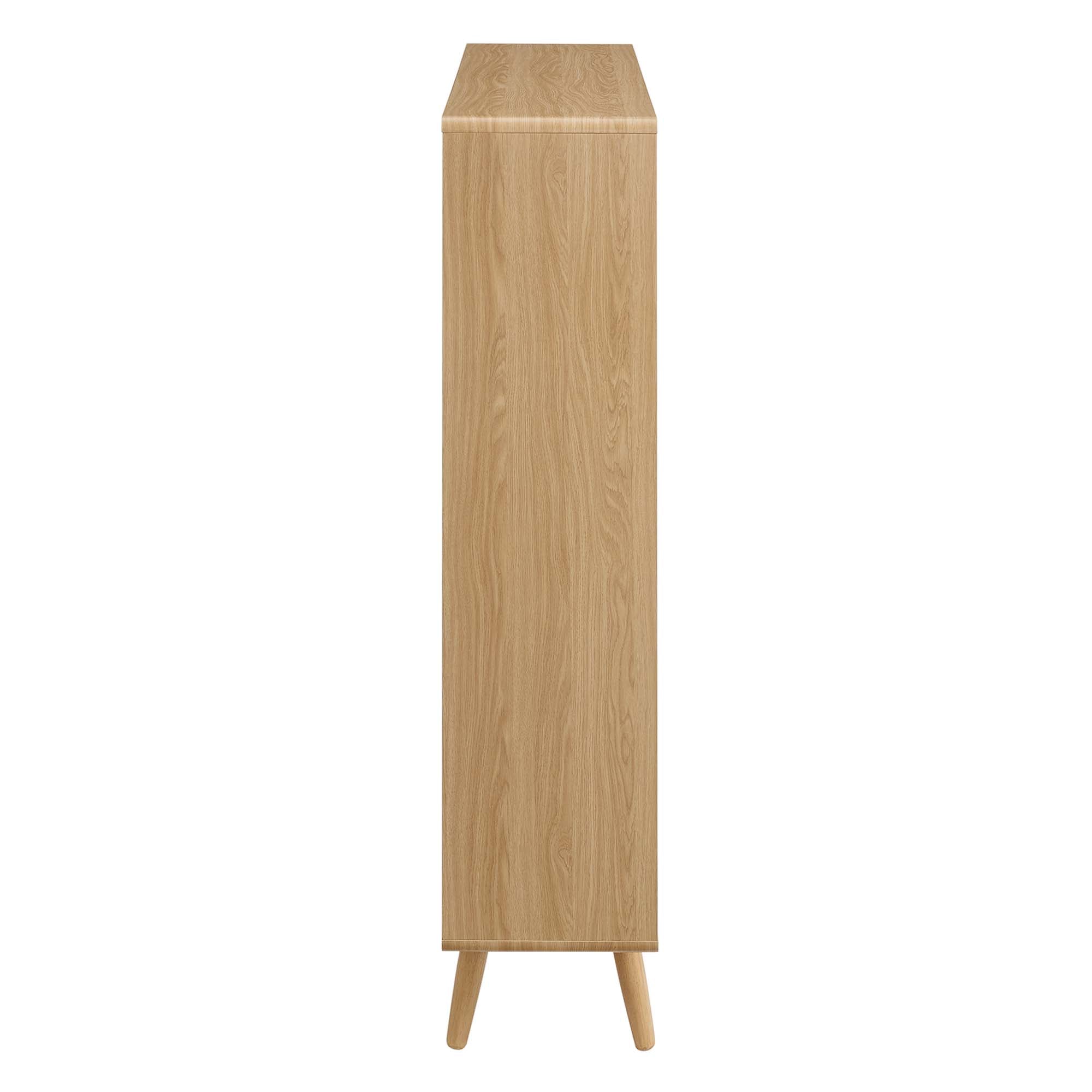 Transmit 7 Shelf Wood Grain Bookcase, Oak