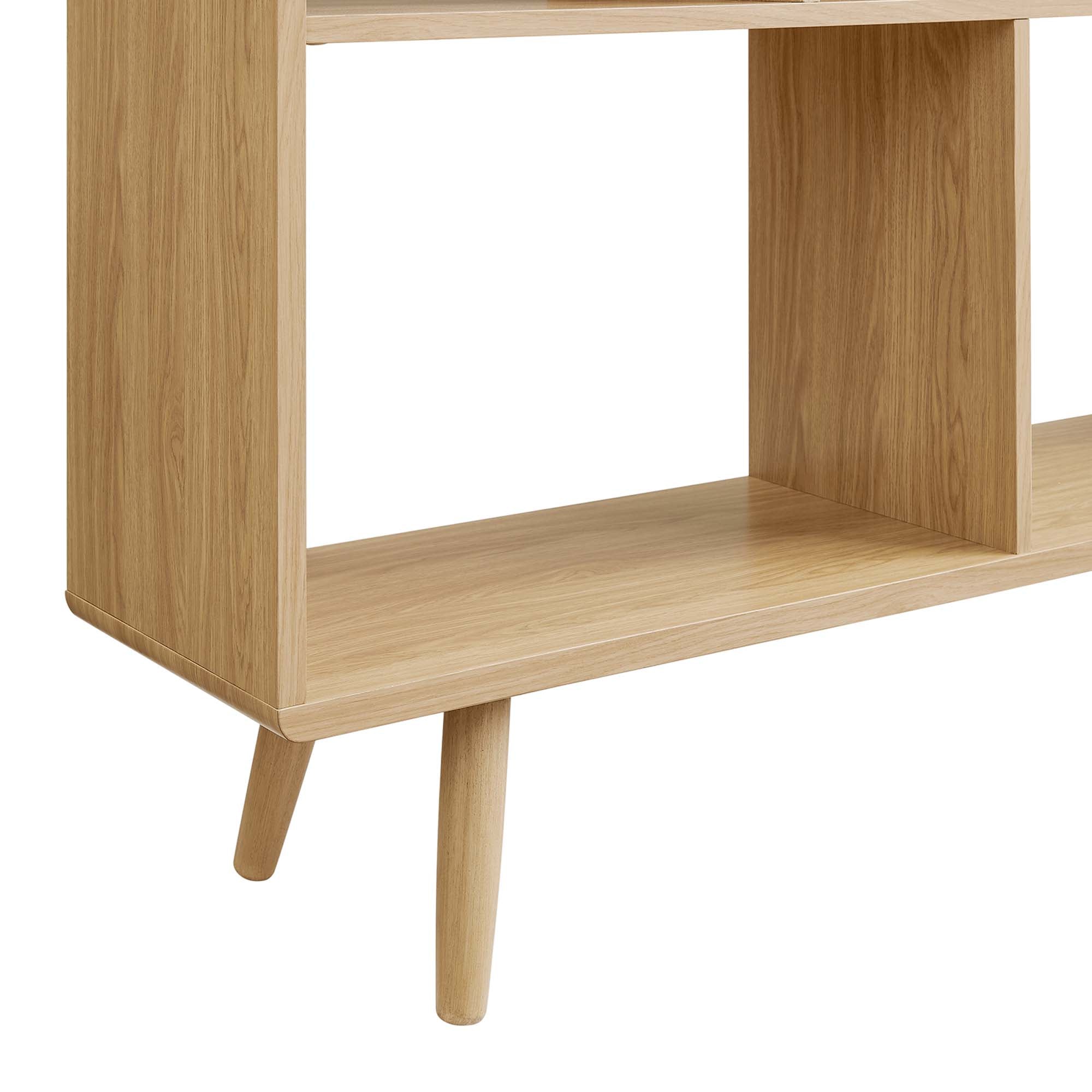 Transmit 7 Shelf Wood Grain Bookcase, Oak