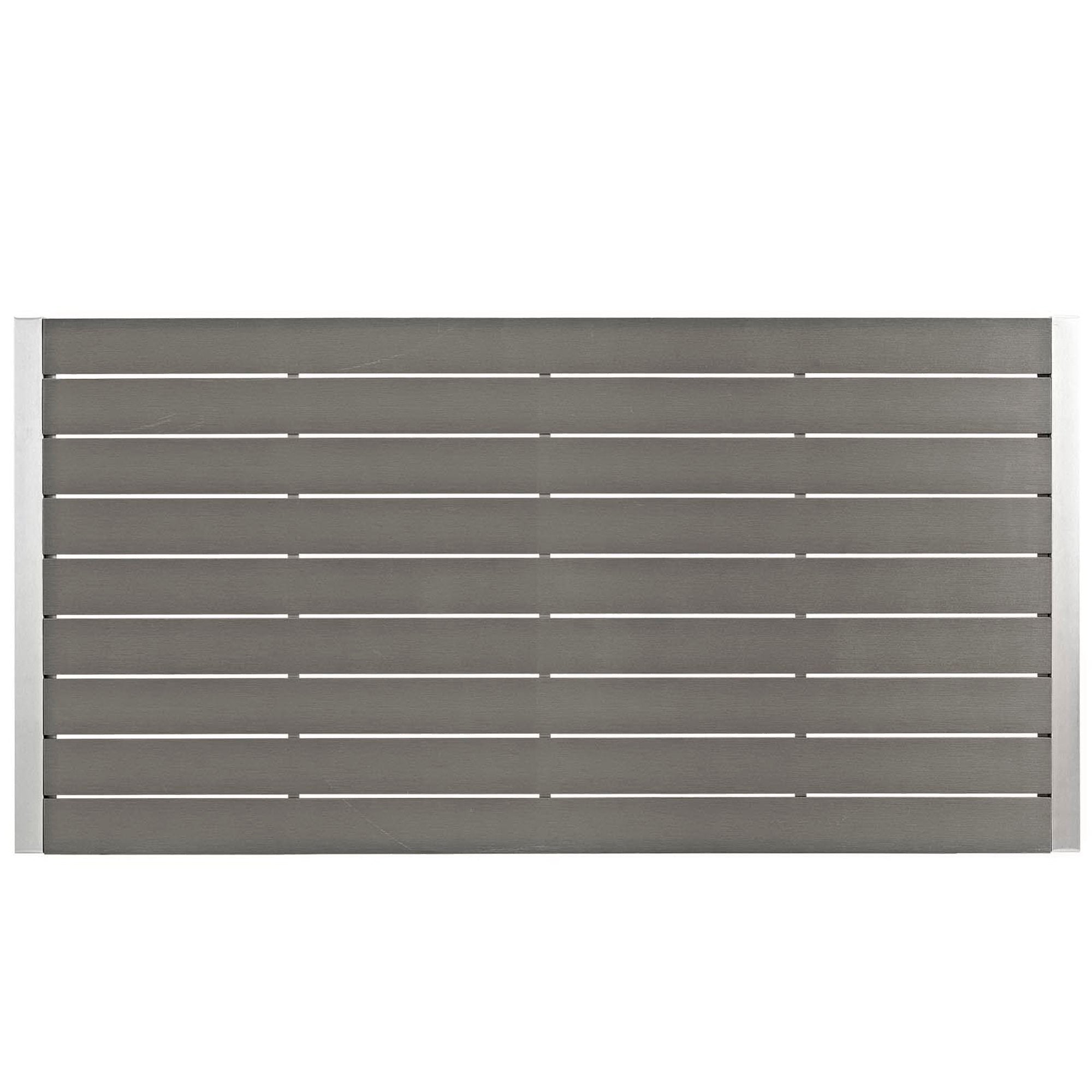 Shore 9 Piece Outdoor Patio Aluminum Dining Set, Silver Black
