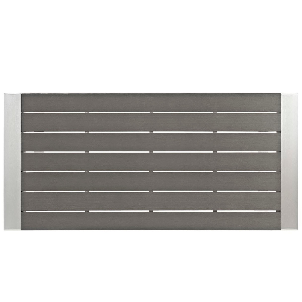 Shore 5 Piece Outdoor Patio Aluminum Dining Set, Silver Gray
