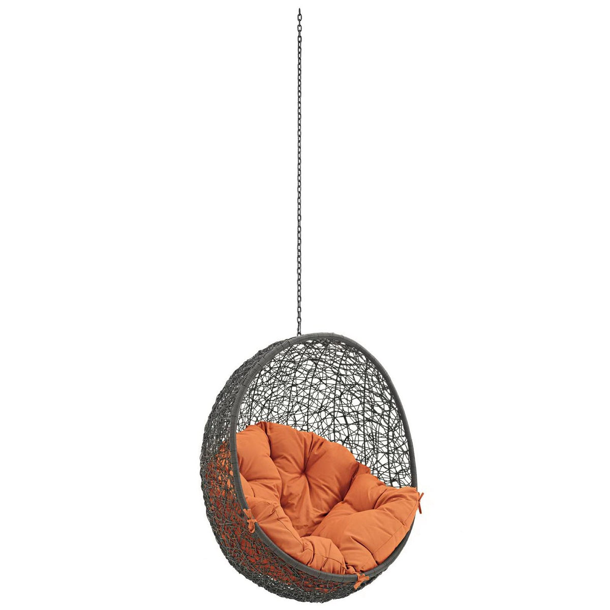 Hide Outdoor Patio Swing Chair Without Stand, Gray Orange