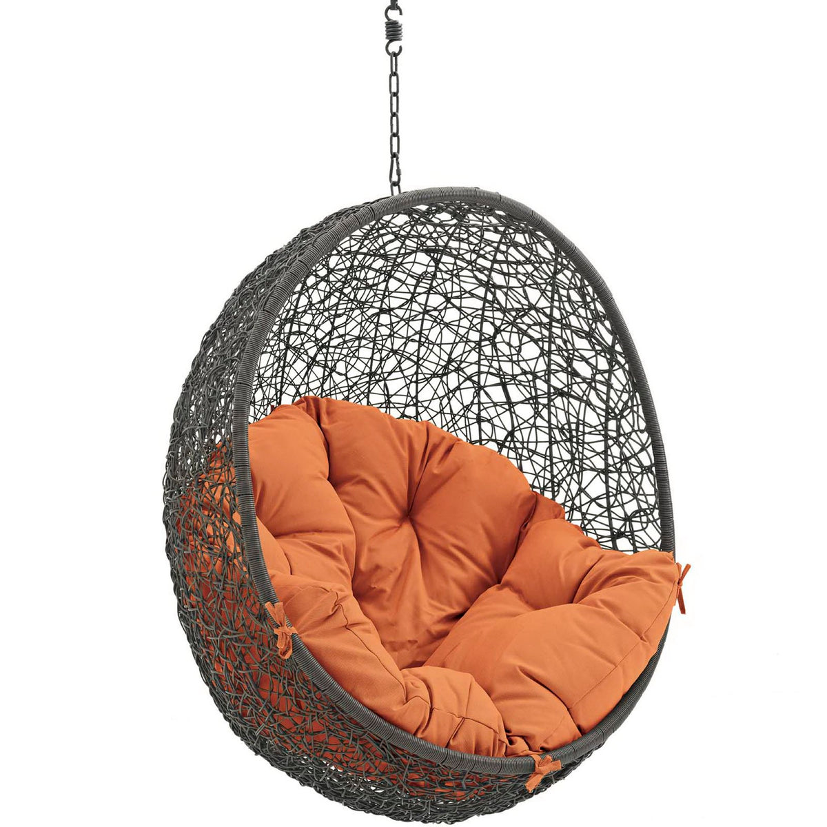 Hide Outdoor Patio Swing Chair Without Stand, Gray Orange