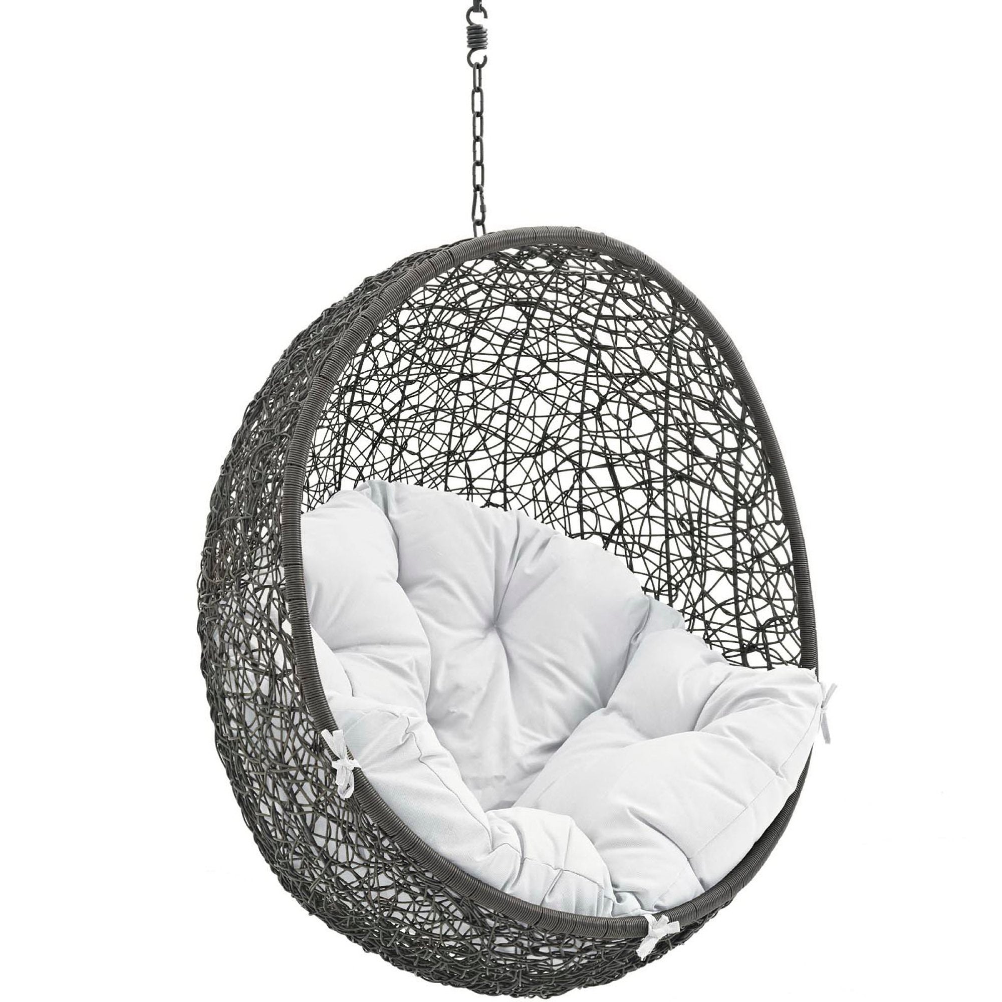 Hide Outdoor Patio Swing Chair Without Stand, Gray White