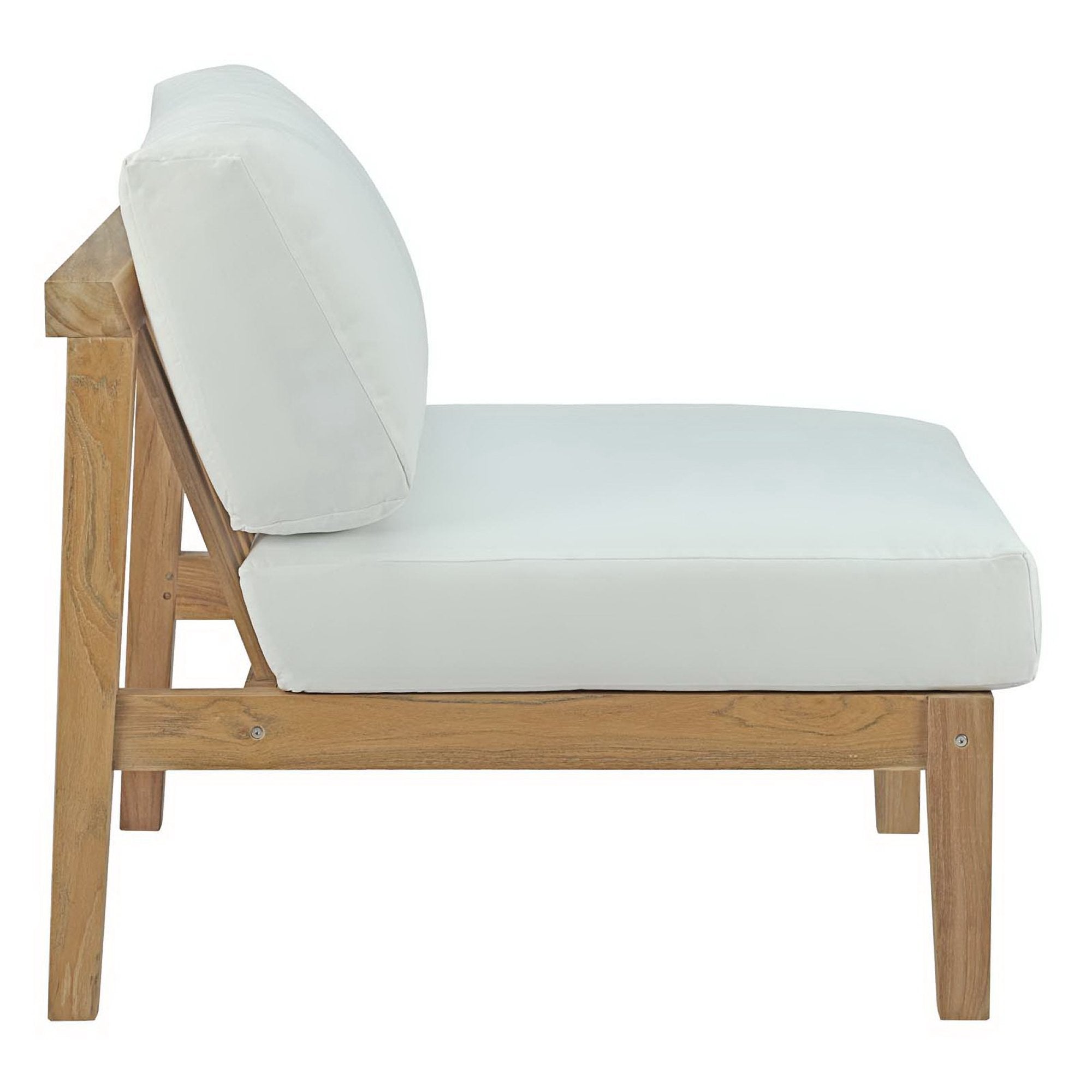 Bayport Outdoor Patio Teak Armless, Natural White