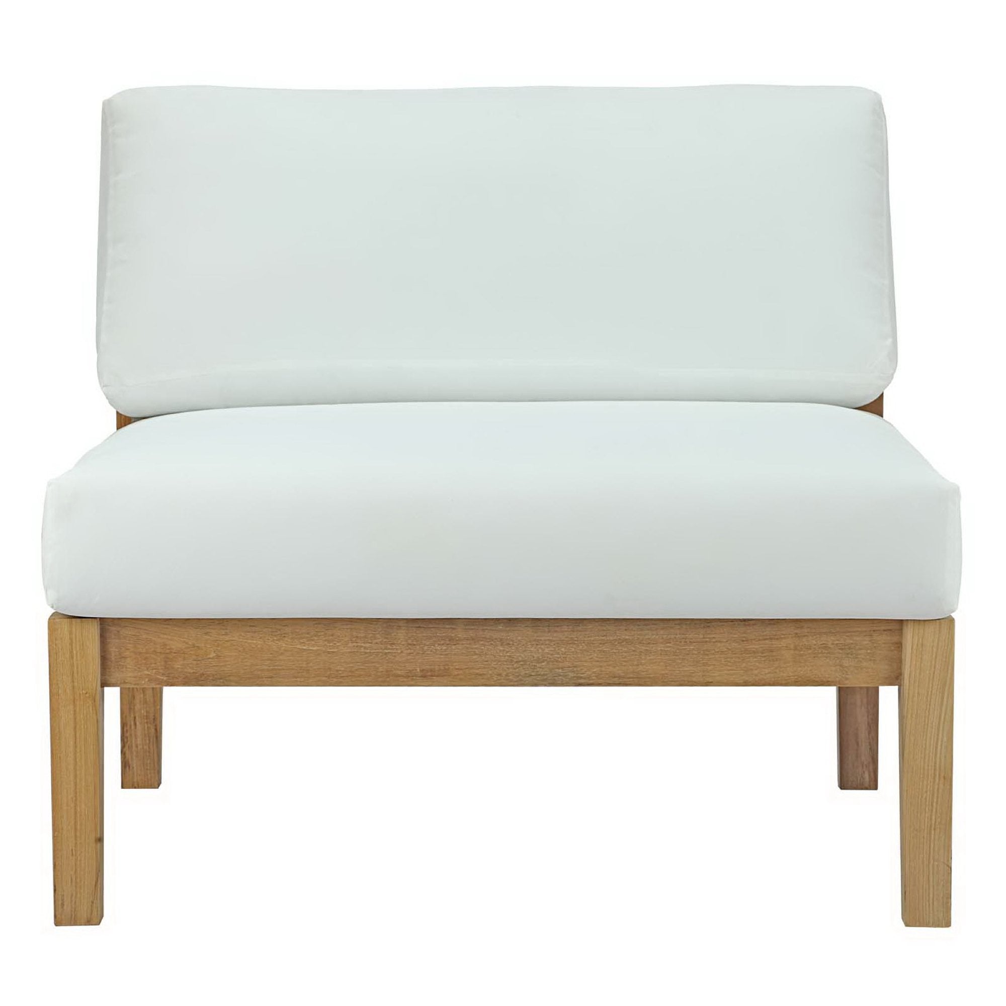 Bayport Outdoor Patio Teak Armless, Natural White