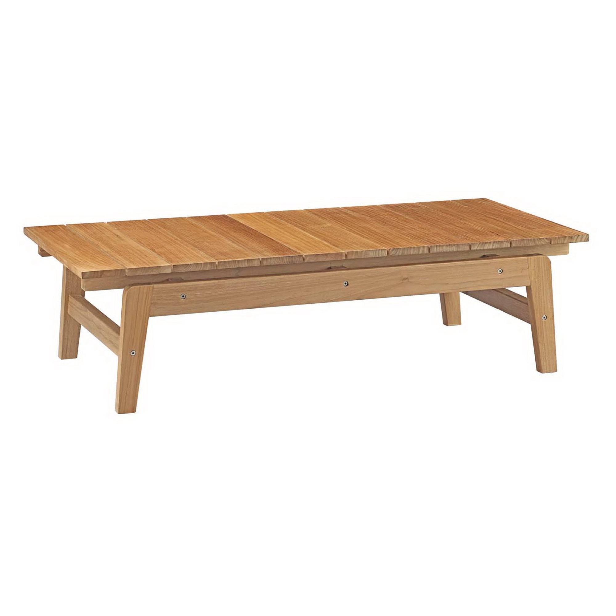 Bayport Outdoor Patio Teak Coffee Table, Natural
