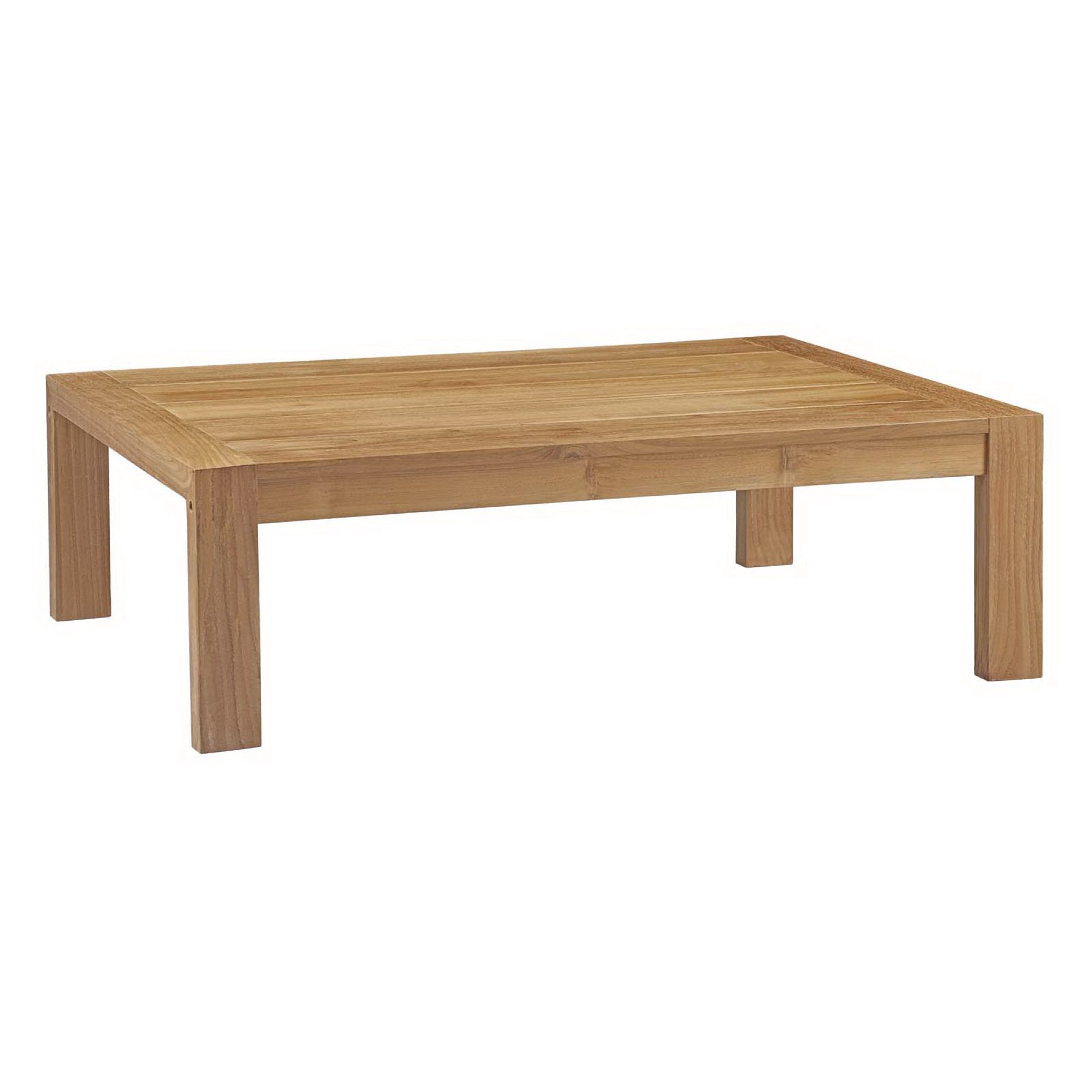 Upland Outdoor Patio Wood Coffee Table, Natural